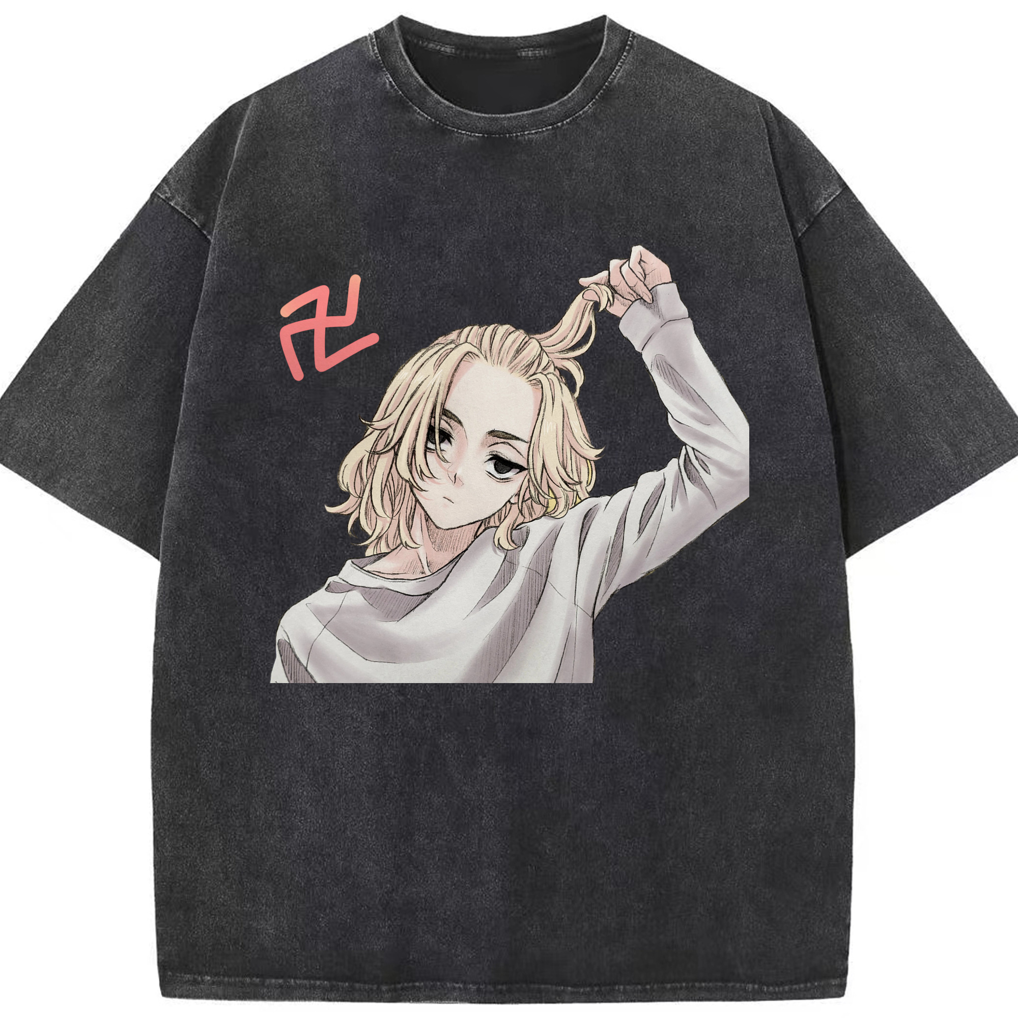 （画像用） 東京リベンジャーズ Tokyo Revengers 綿100% ヴィンテージ風 半袖Tシャツ（フロントプリント）