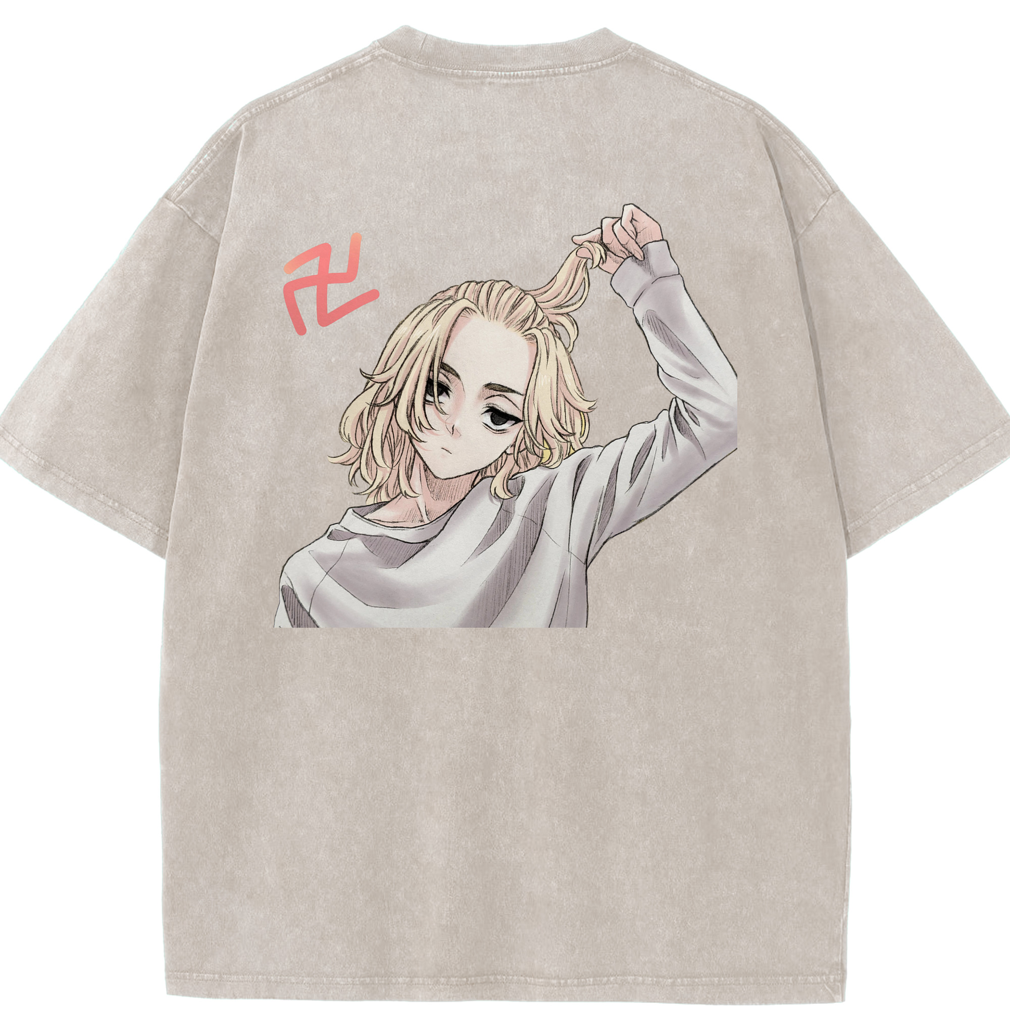 （画像用） 東京リベンジャーズ Tokyo Revengers 綿100% ヴィンテージ風 半袖Tシャツ（背面プリント）