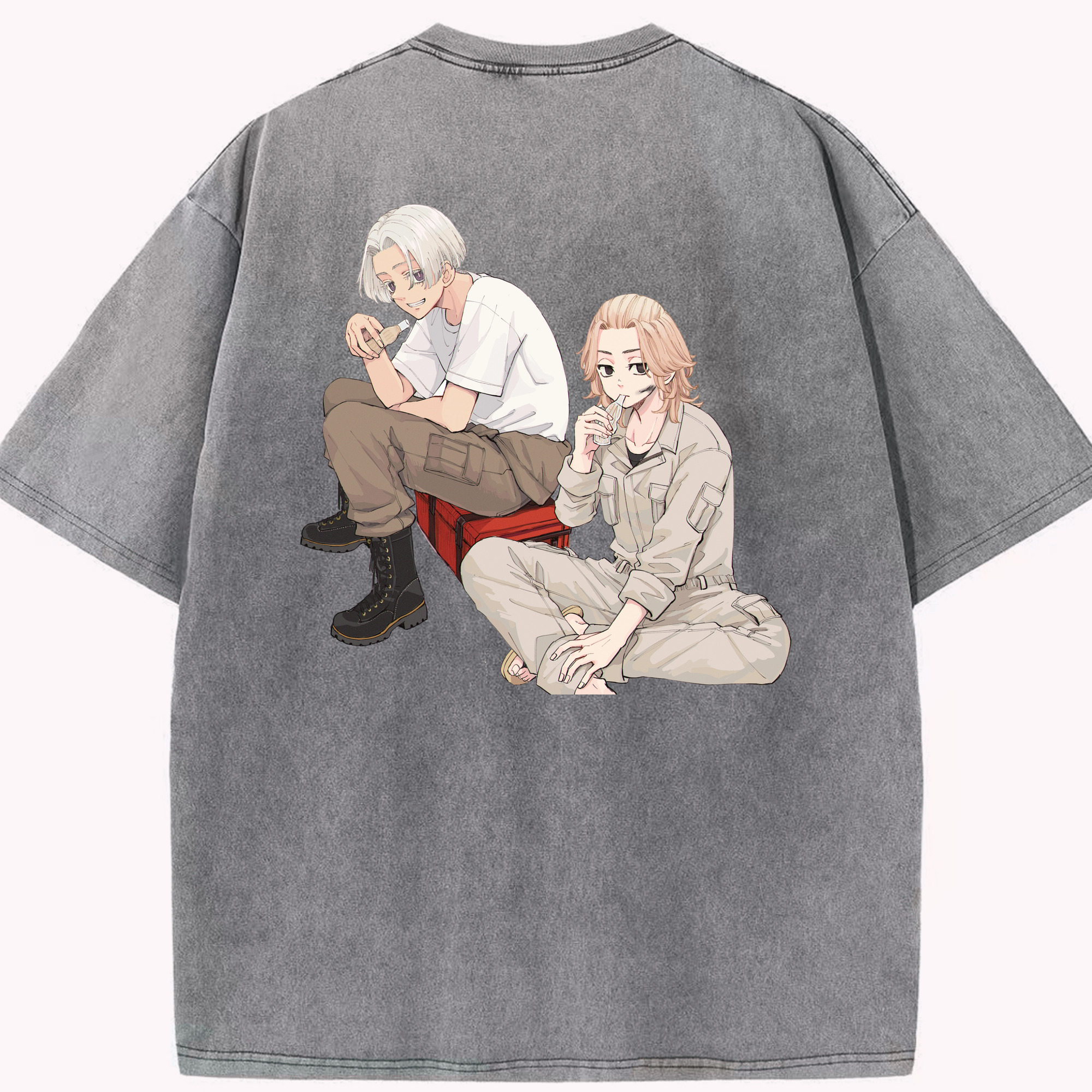 （画像用） 東京リベンジャーズ Tokyo Revengers 綿100% ヴィンテージ風 半袖Tシャツ（背面プリント）