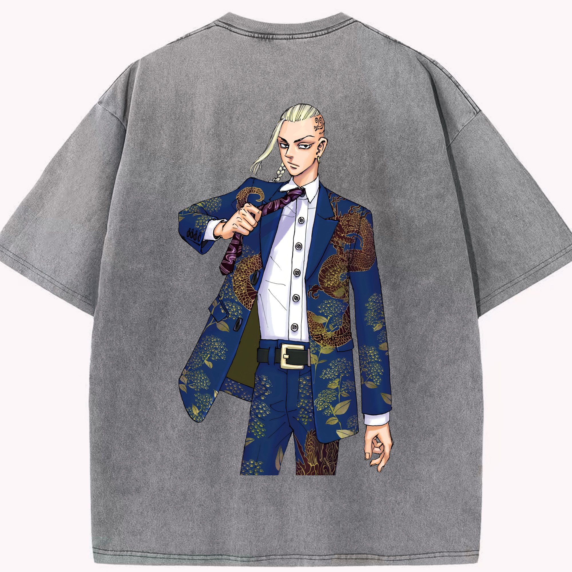 （画像用） 東京リベンジャーズ Tokyo Revengers 綿100% ヴィンテージ風 半袖Tシャツ（背面プリント）