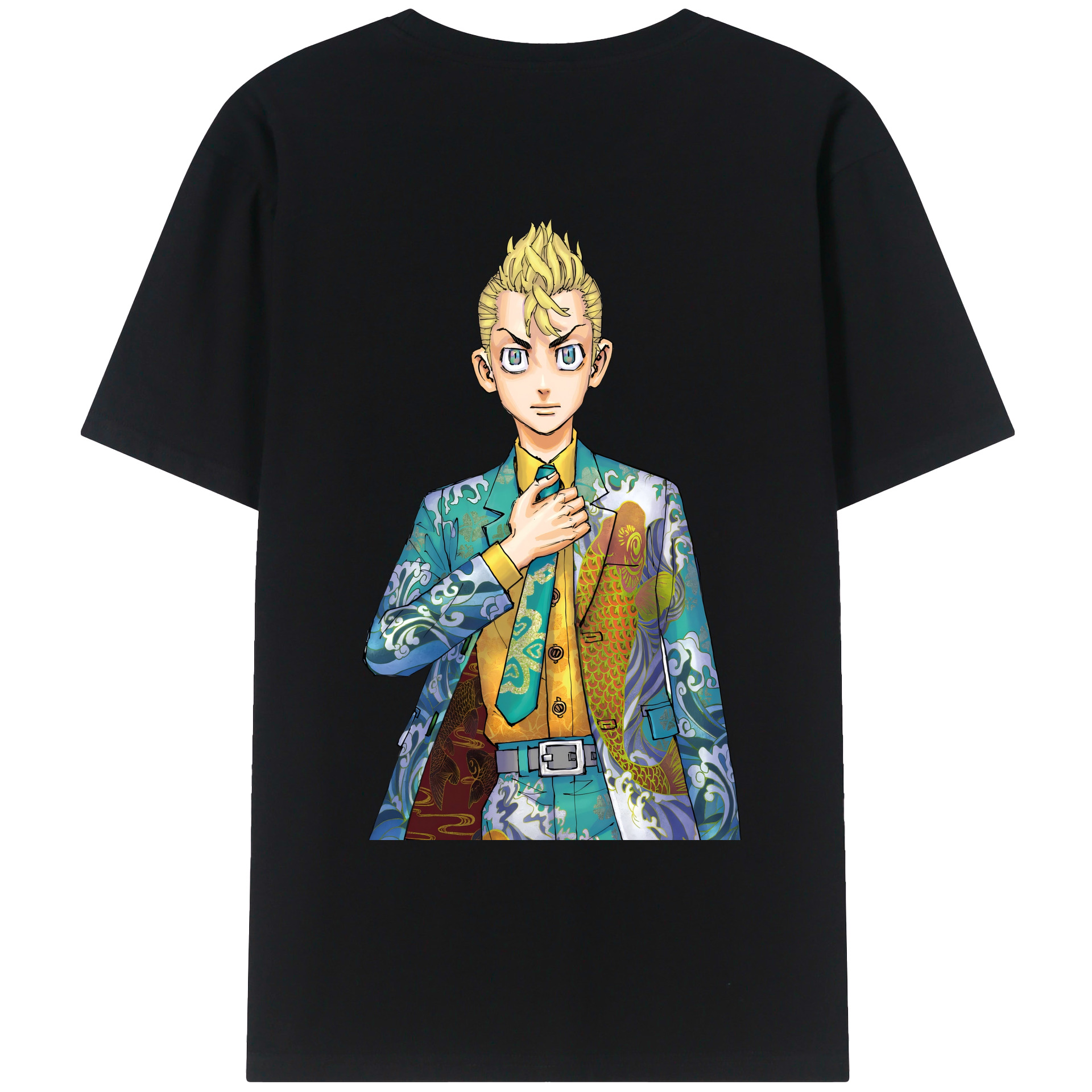 （画像用） 東京リベンジャーズ Tokyo Revengers 綿100％ メンズ半袖Tシャツ（バックプリント） 通気性
