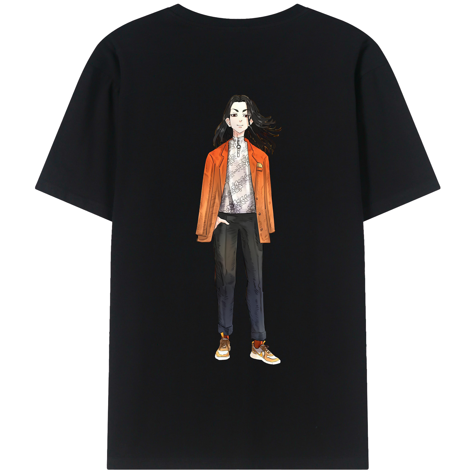 （画像用） 東京リベンジャーズ Tokyo Revengers 綿100％ メンズ半袖Tシャツ（バックプリント） 通気性