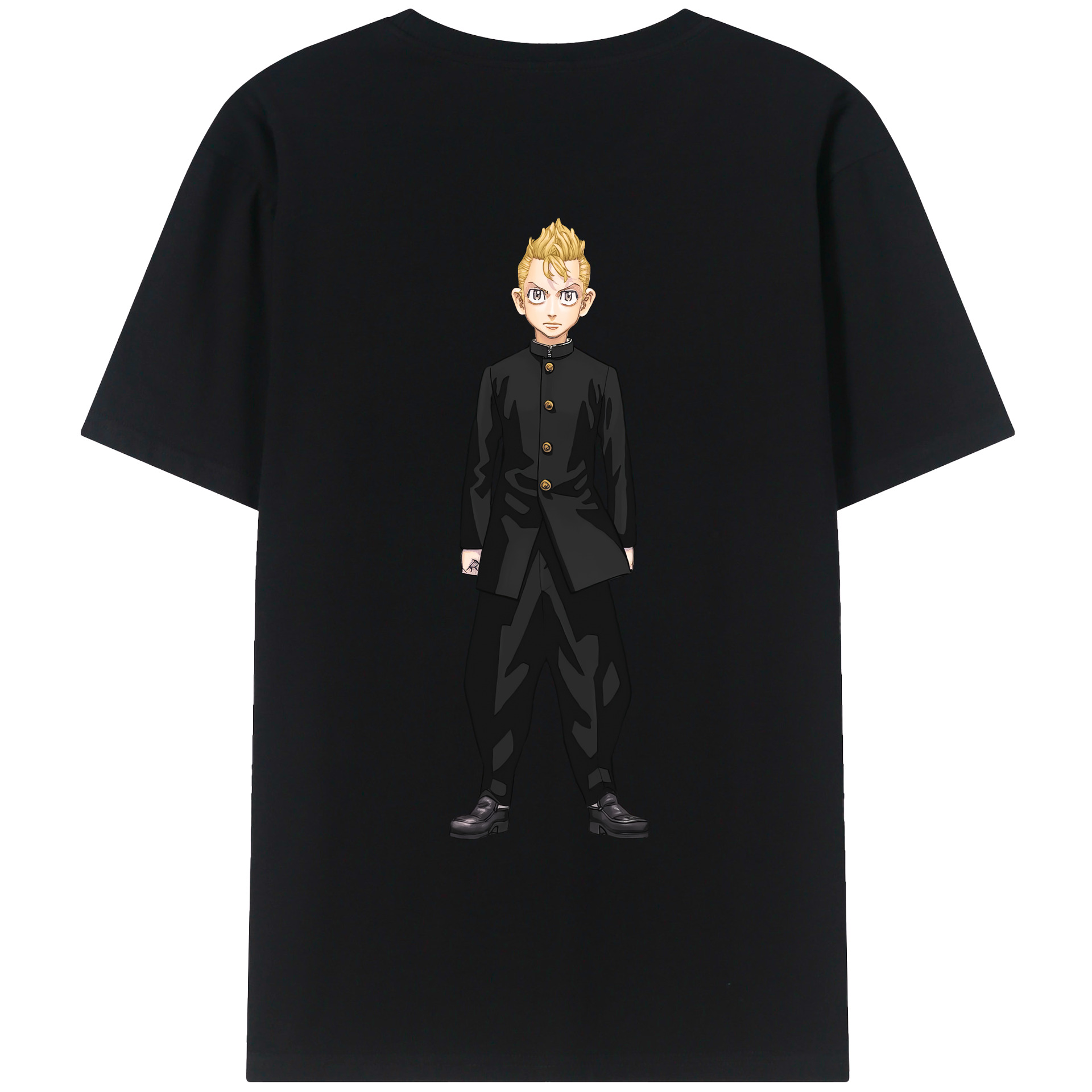 （画像用） 東京リベンジャーズ Tokyo Revengers 綿100％ メンズ半袖Tシャツ（バックプリント） 通気性
