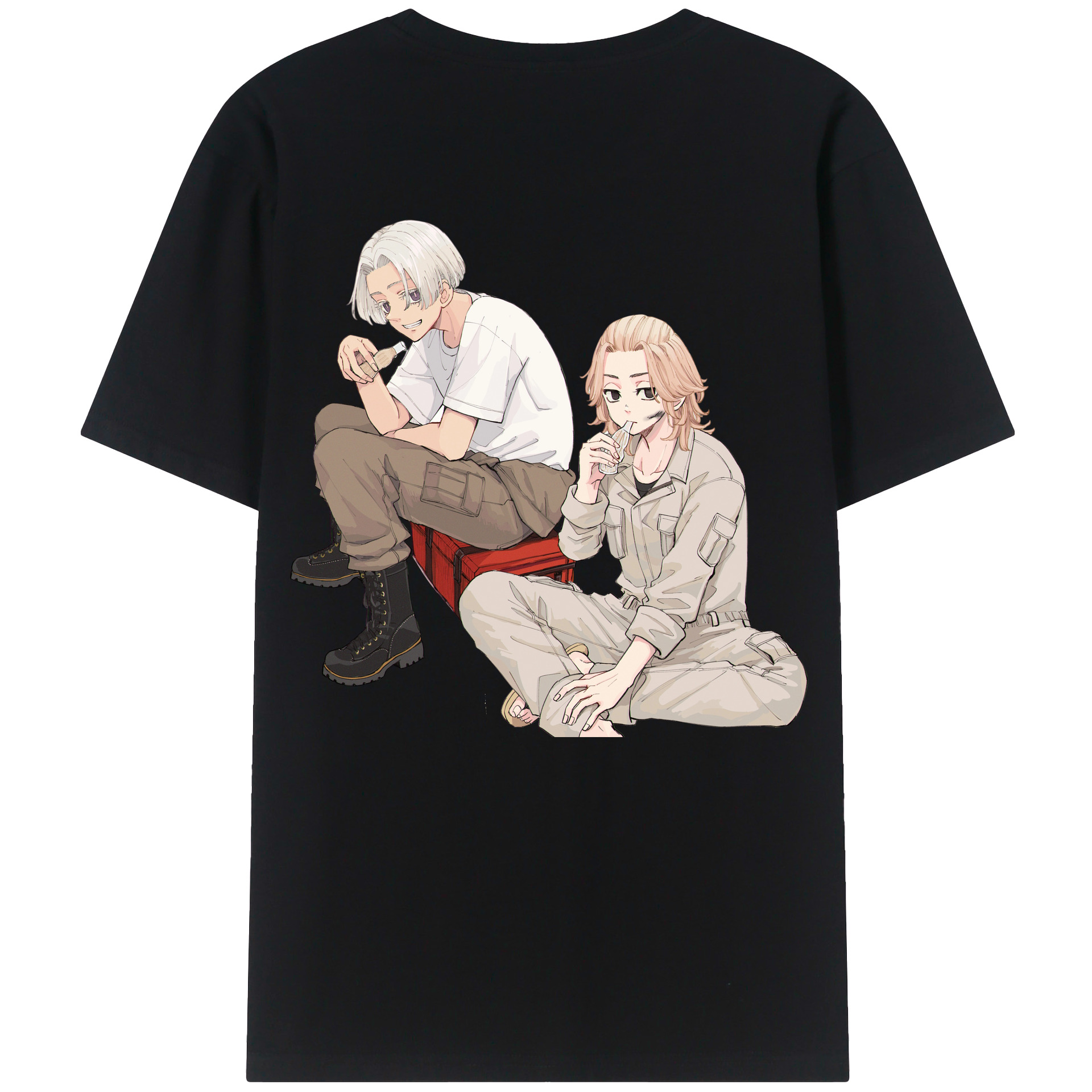 （画像用） 東京リベンジャーズ Tokyo Revengers 綿100％ メンズ半袖Tシャツ（バックプリント） 通気性
