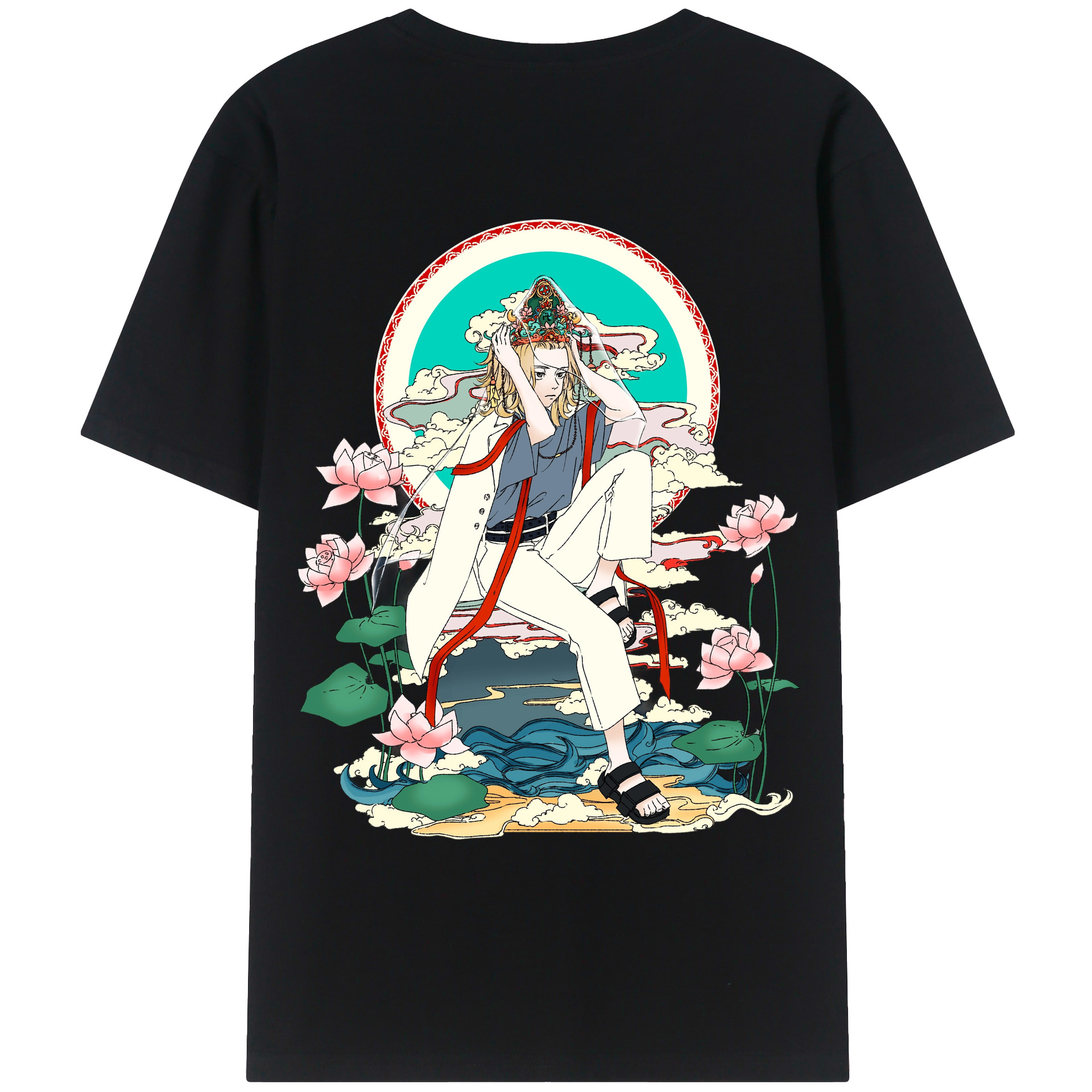 （画像用） 東京リベンジャーズ Tokyo Revengers 綿100％ メンズ半袖Tシャツ（バックプリント） 通気性