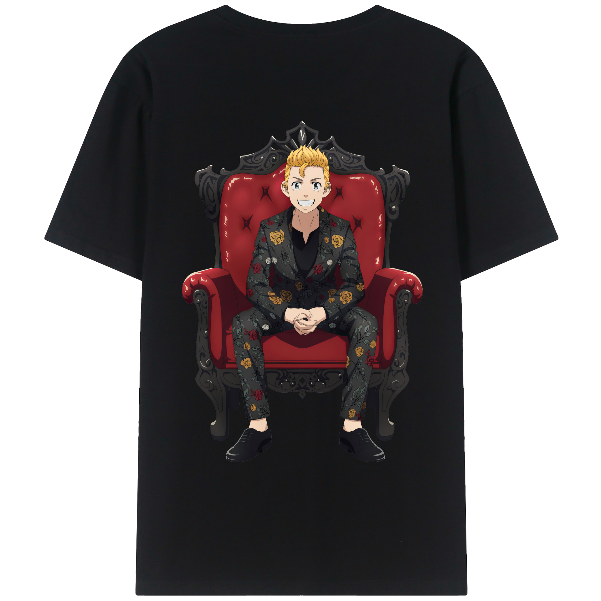 （画像用） 東京リベンジャーズ Tokyo Revengers 綿100％ メンズ半袖Tシャツ（バックプリント） 通気性