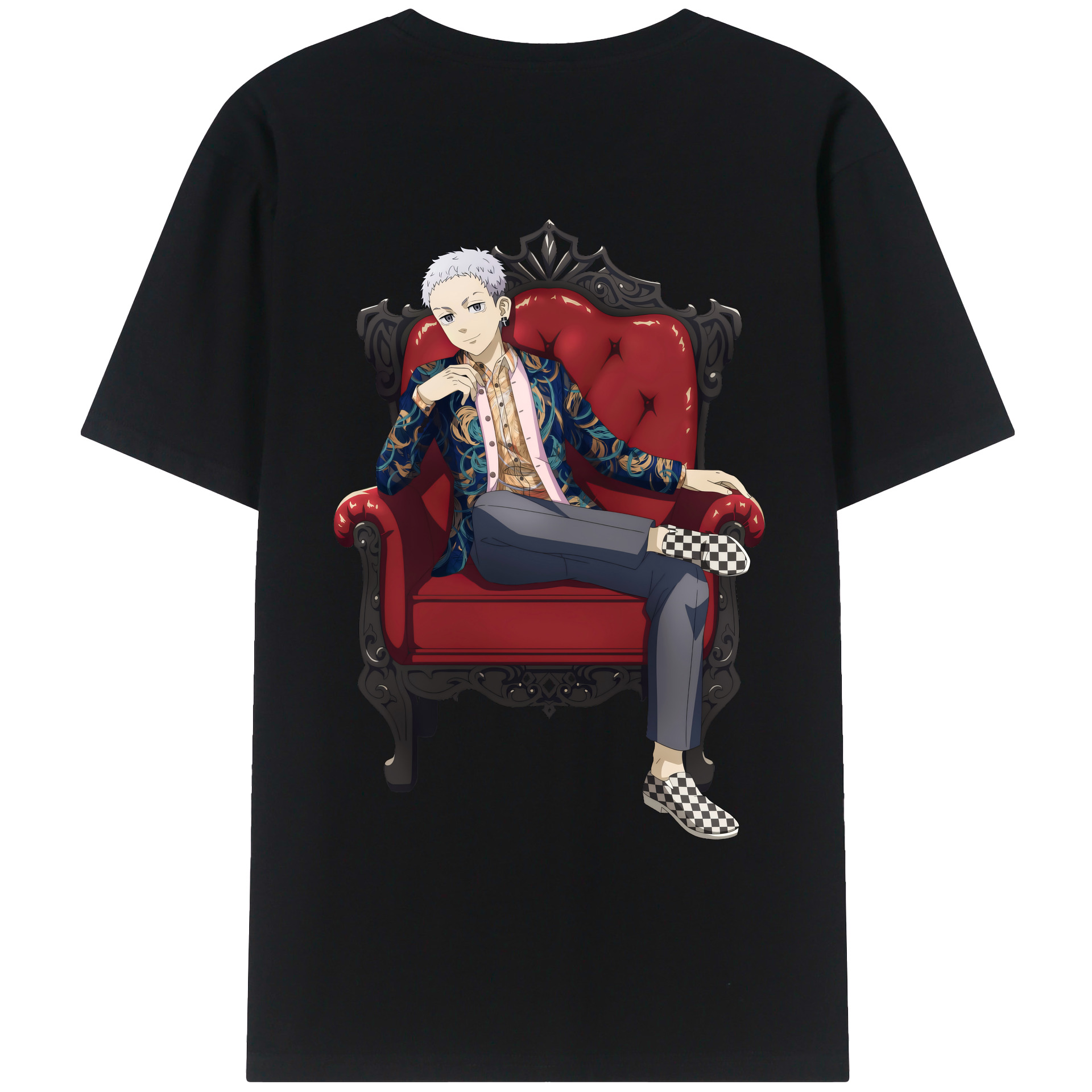 （画像用） 東京リベンジャーズ Tokyo Revengers 綿100％ メンズ半袖Tシャツ（バックプリント） 通気性