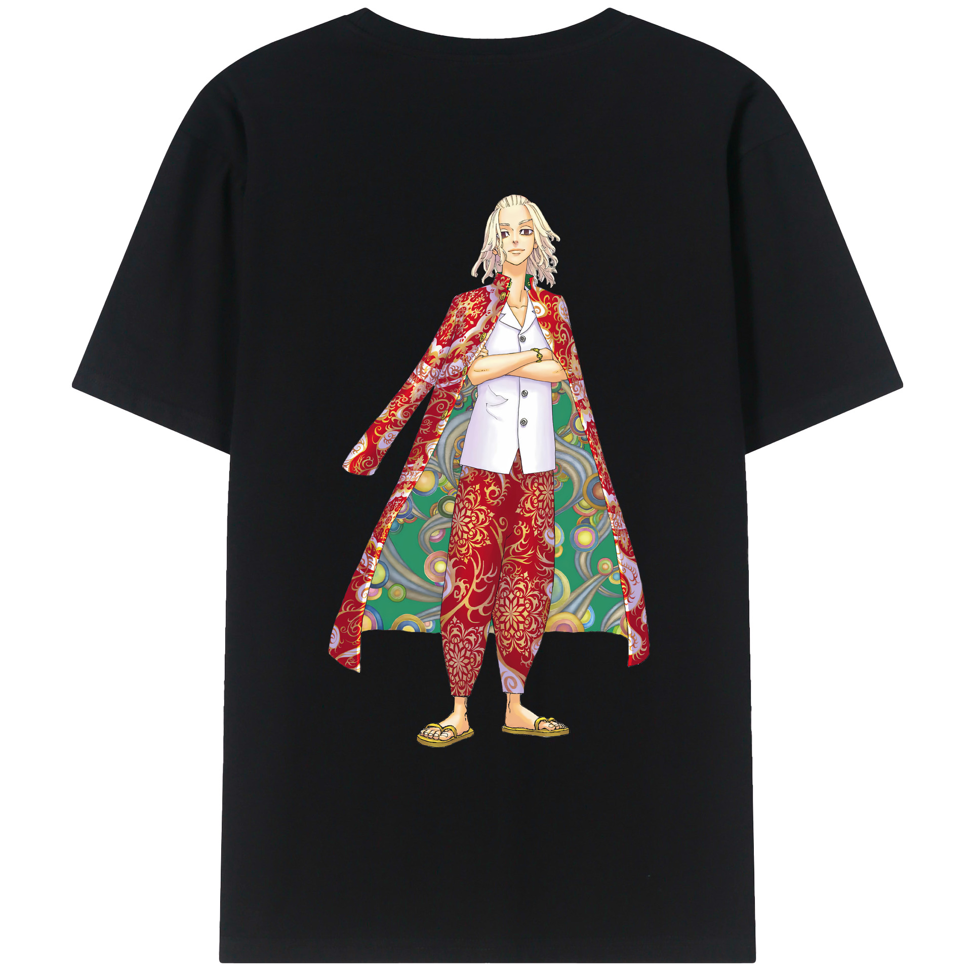 （画像用） 東京リベンジャーズ Tokyo Revengers 綿100％ メンズ半袖Tシャツ（バックプリント） 通気性