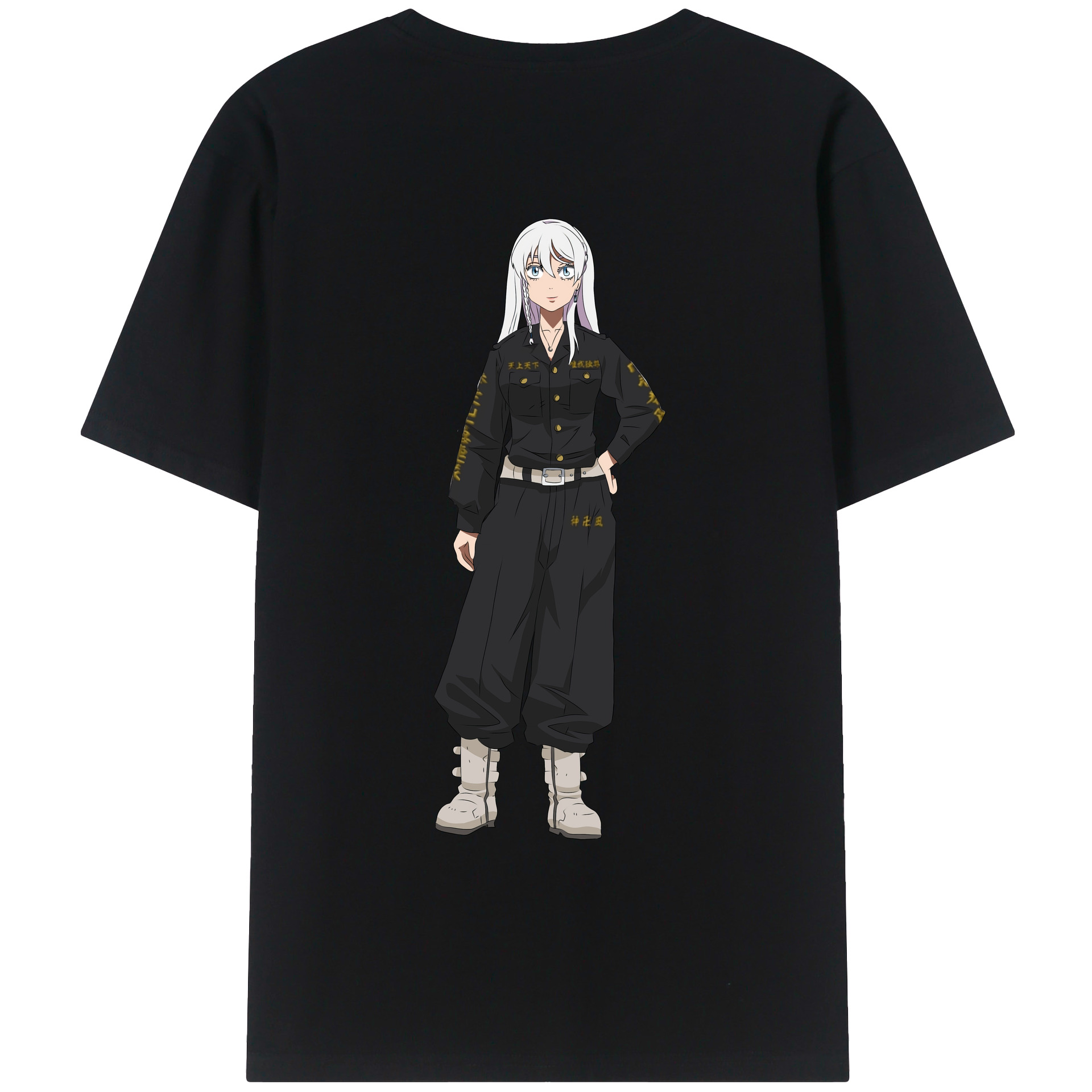 （画像用） 東京リベンジャーズ Tokyo Revengers 綿100％ メンズ半袖Tシャツ（バックプリント） 通気性