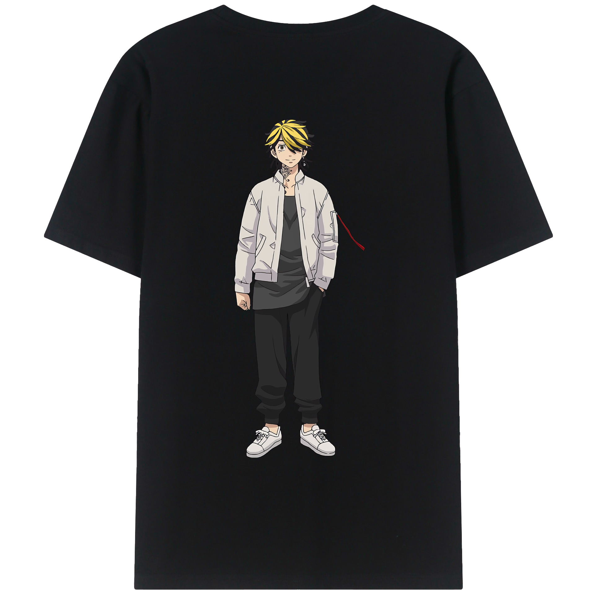 （画像用） 東京リベンジャーズ Tokyo Revengers 綿100％ メンズ半袖Tシャツ（バックプリント） 通気性