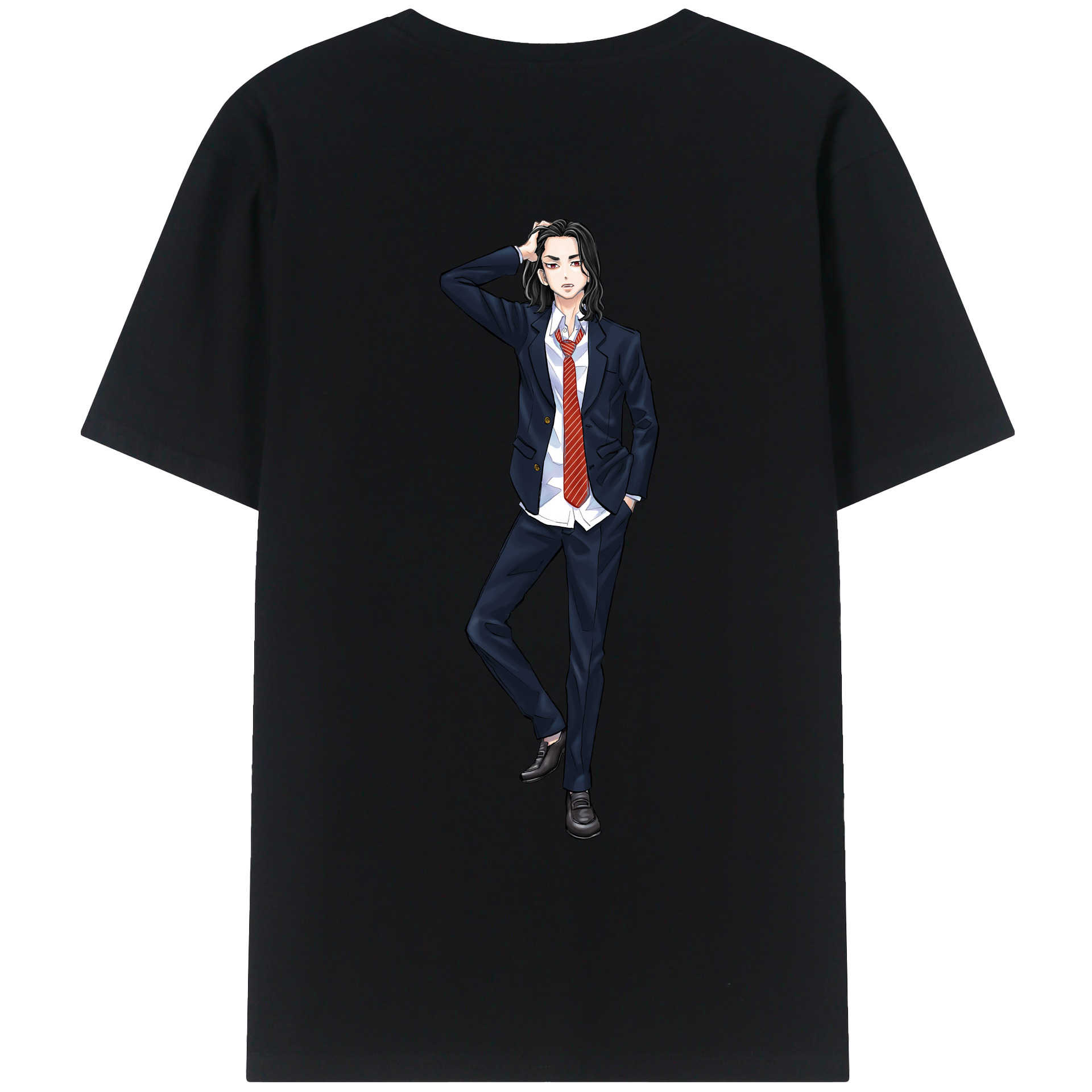 （画像用） 東京リベンジャーズ Tokyo Revengers 綿100％ メンズ半袖Tシャツ（バックプリント） 通気性