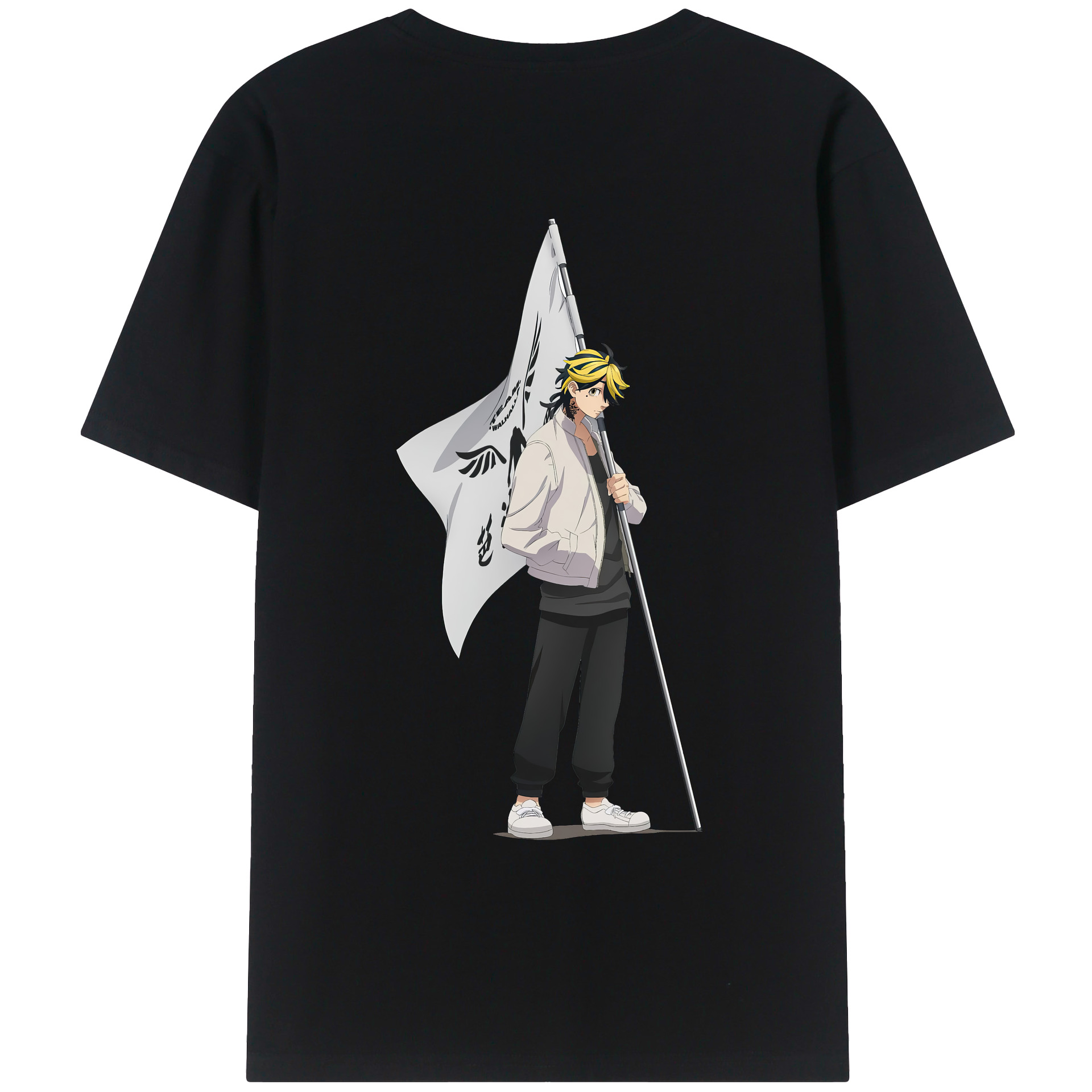 （画像用） 東京リベンジャーズ Tokyo Revengers 綿100％ メンズ半袖Tシャツ（バックプリント） 通気性