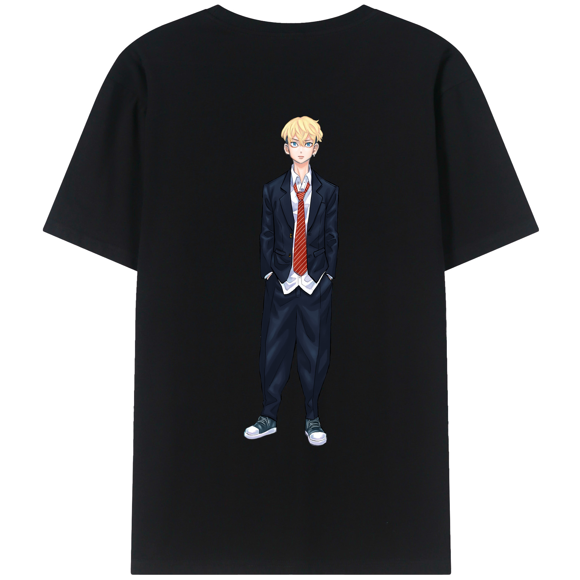 （画像用） 東京リベンジャーズ Tokyo Revengers 綿100％ メンズ半袖Tシャツ（バックプリント） 通気性
