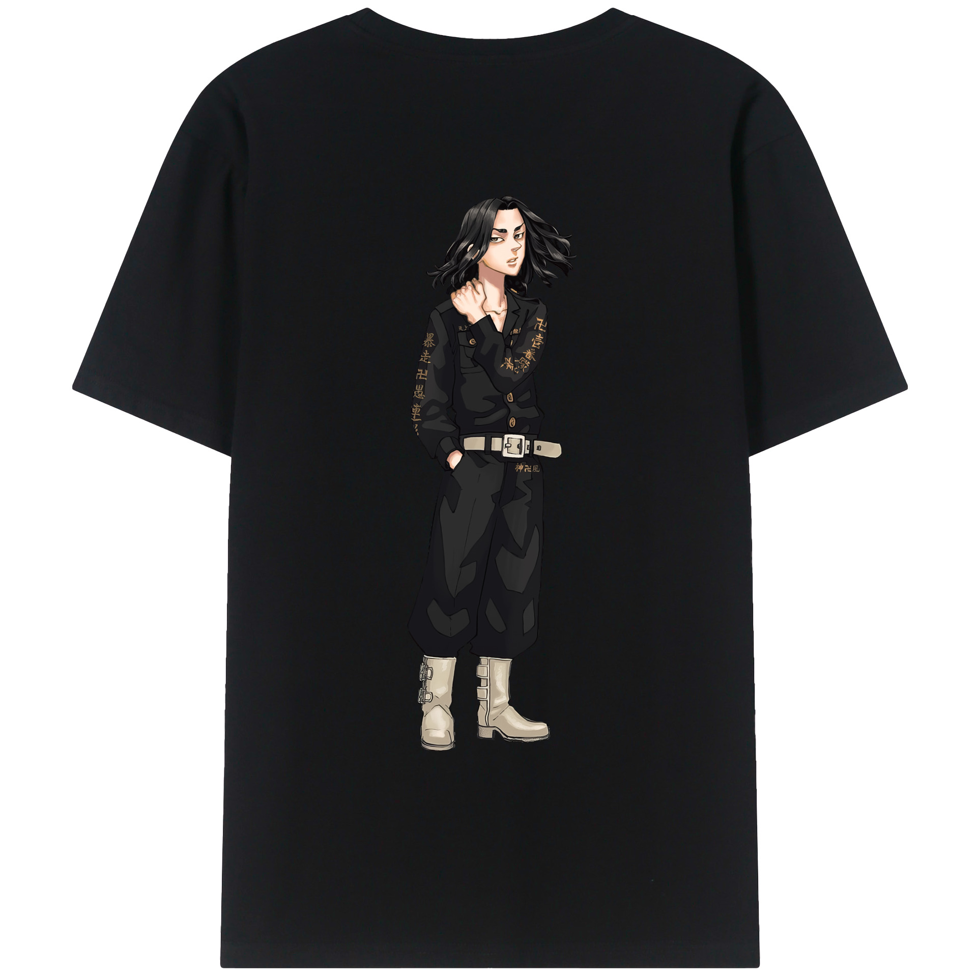 （画像用） 東京リベンジャーズ Tokyo Revengers 綿100％ メンズ半袖Tシャツ（バックプリント） 通気性