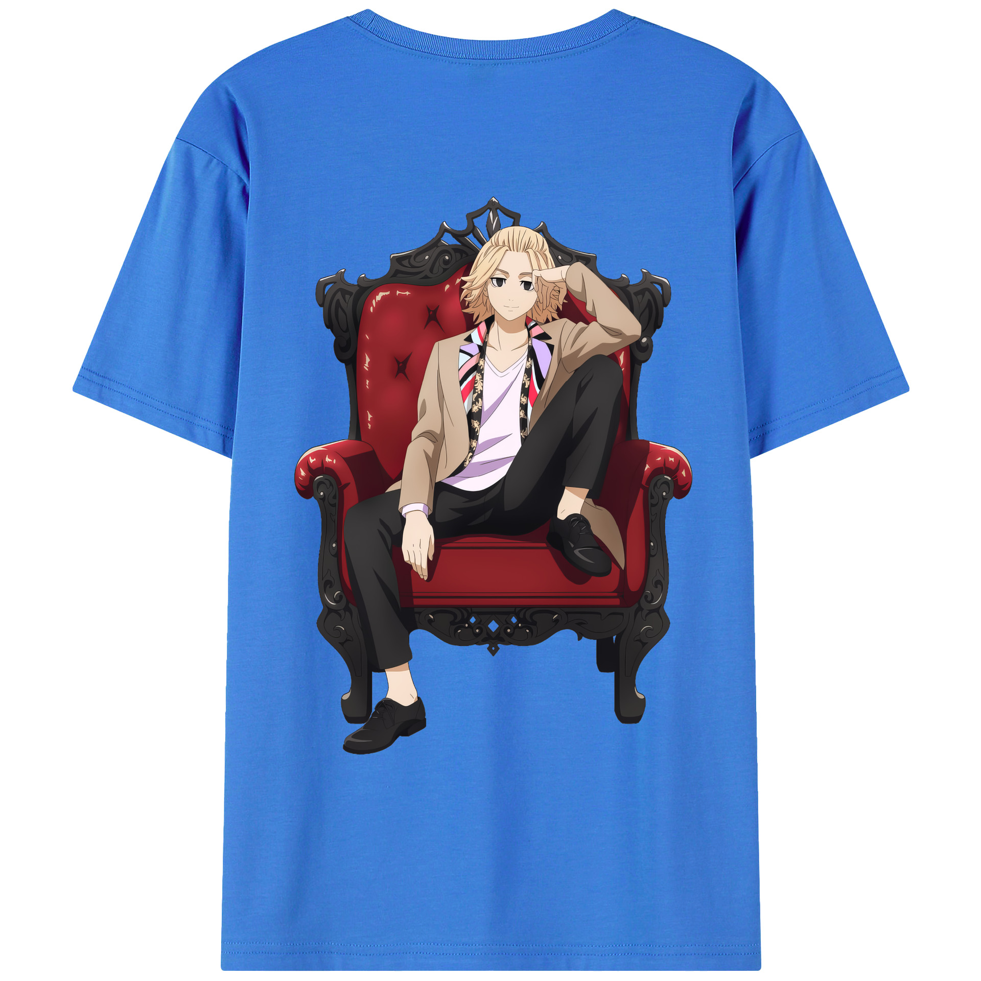 （画像用） 東京リベンジャーズ Tokyo Revengers 綿100％ メンズ半袖Tシャツ（バックプリント） 通気性