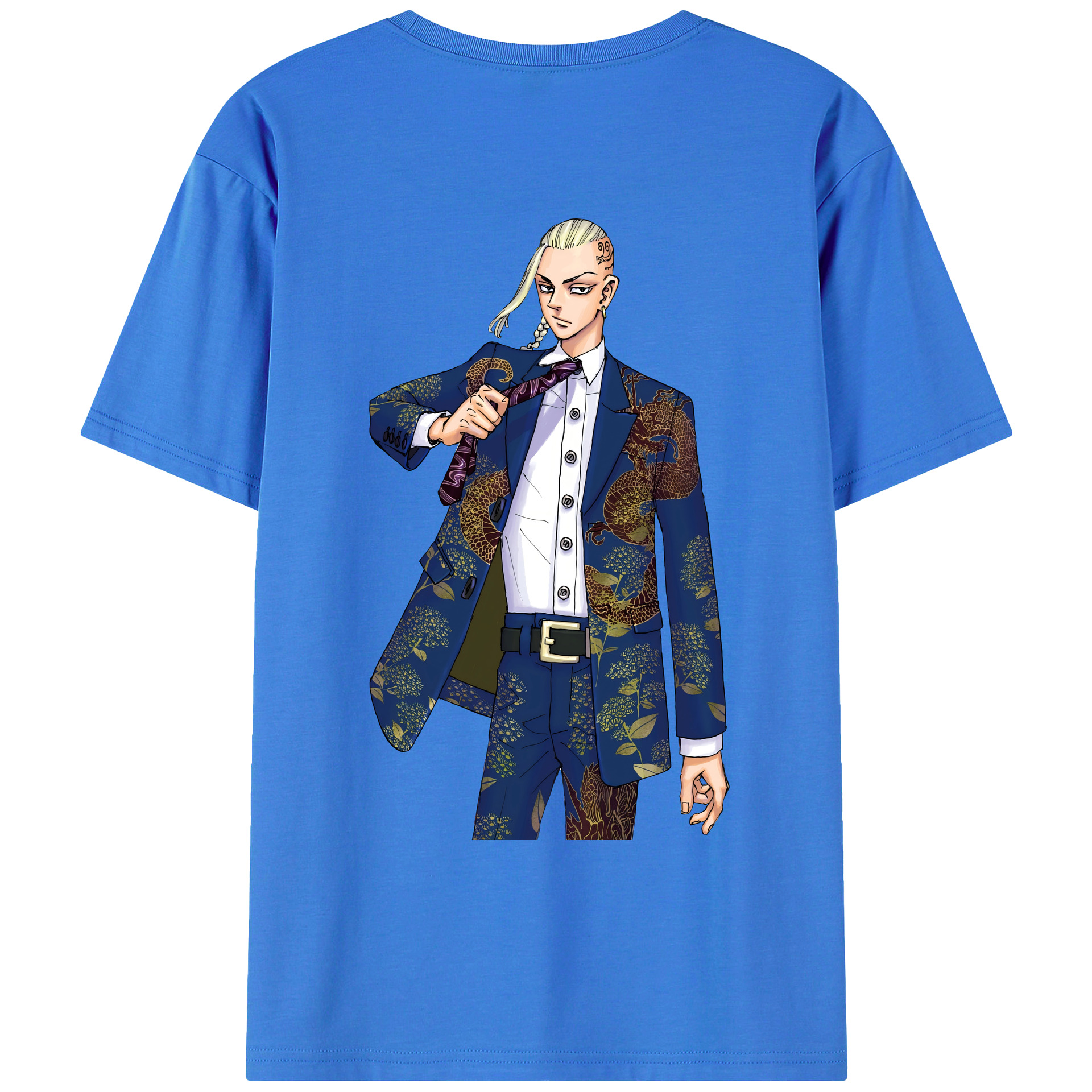 （画像用） 東京リベンジャーズ Tokyo Revengers 綿100％ メンズ半袖Tシャツ（バックプリント） 通気性