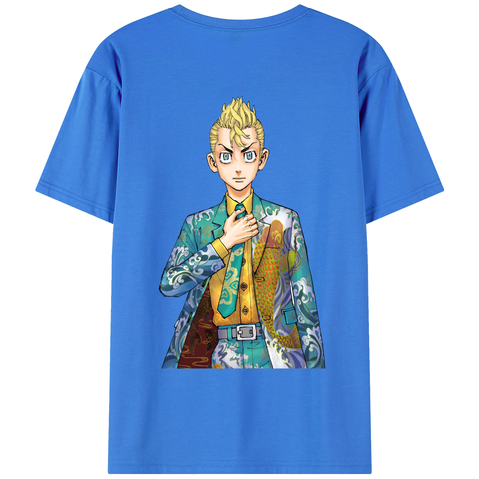 （画像用） 東京リベンジャーズ Tokyo Revengers 綿100％ メンズ半袖Tシャツ（バックプリント） 通気性