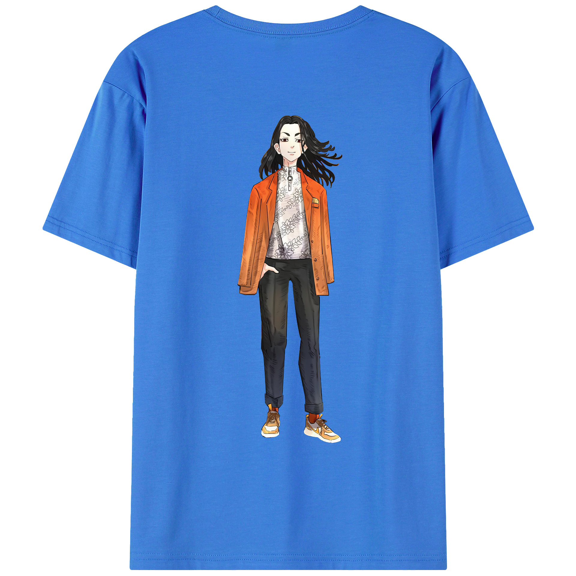 （画像用） 東京リベンジャーズ Tokyo Revengers 綿100％ メンズ半袖Tシャツ（バックプリント） 通気性