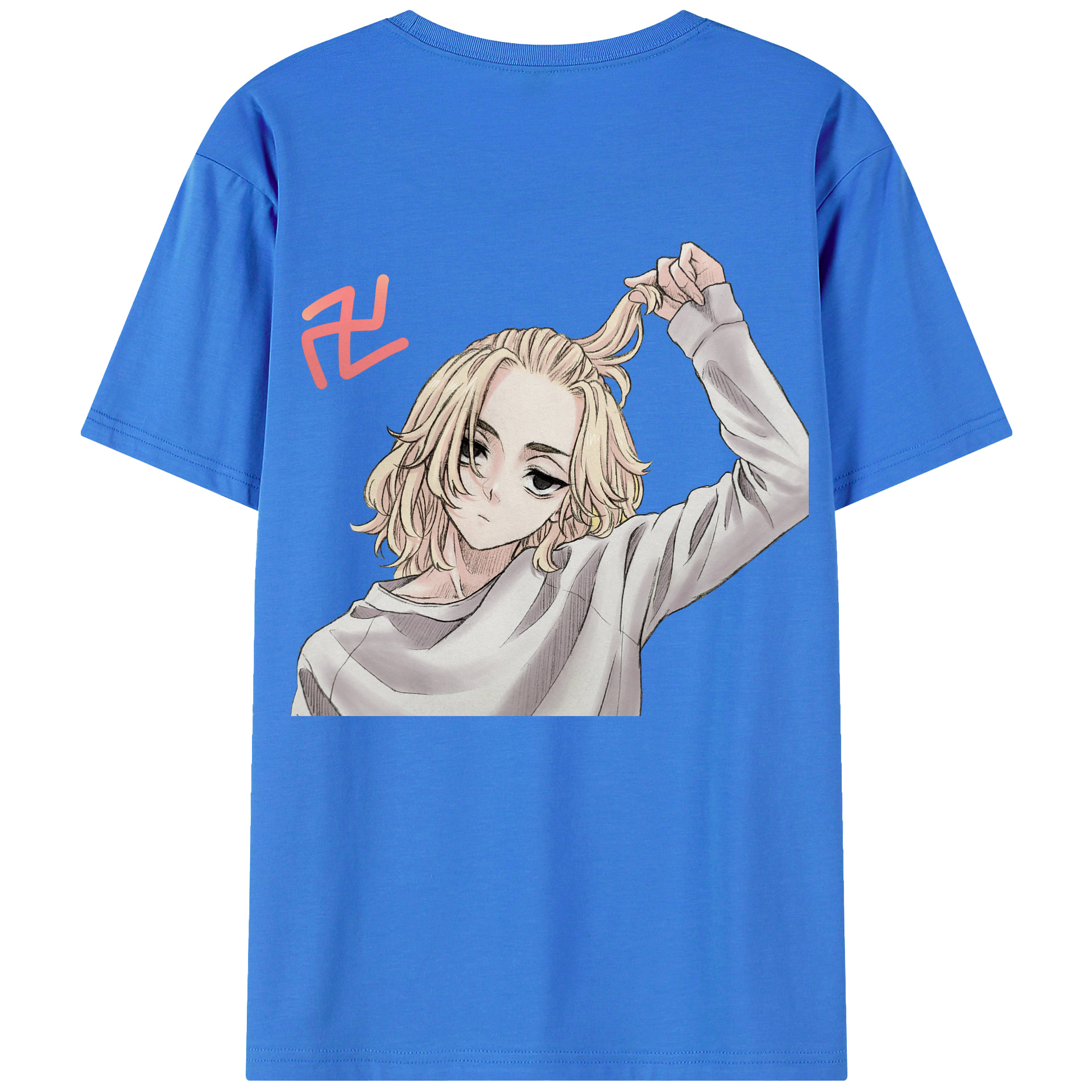 （画像用） 東京リベンジャーズ Tokyo Revengers 綿100％ メンズ半袖Tシャツ（バックプリント） 通気性