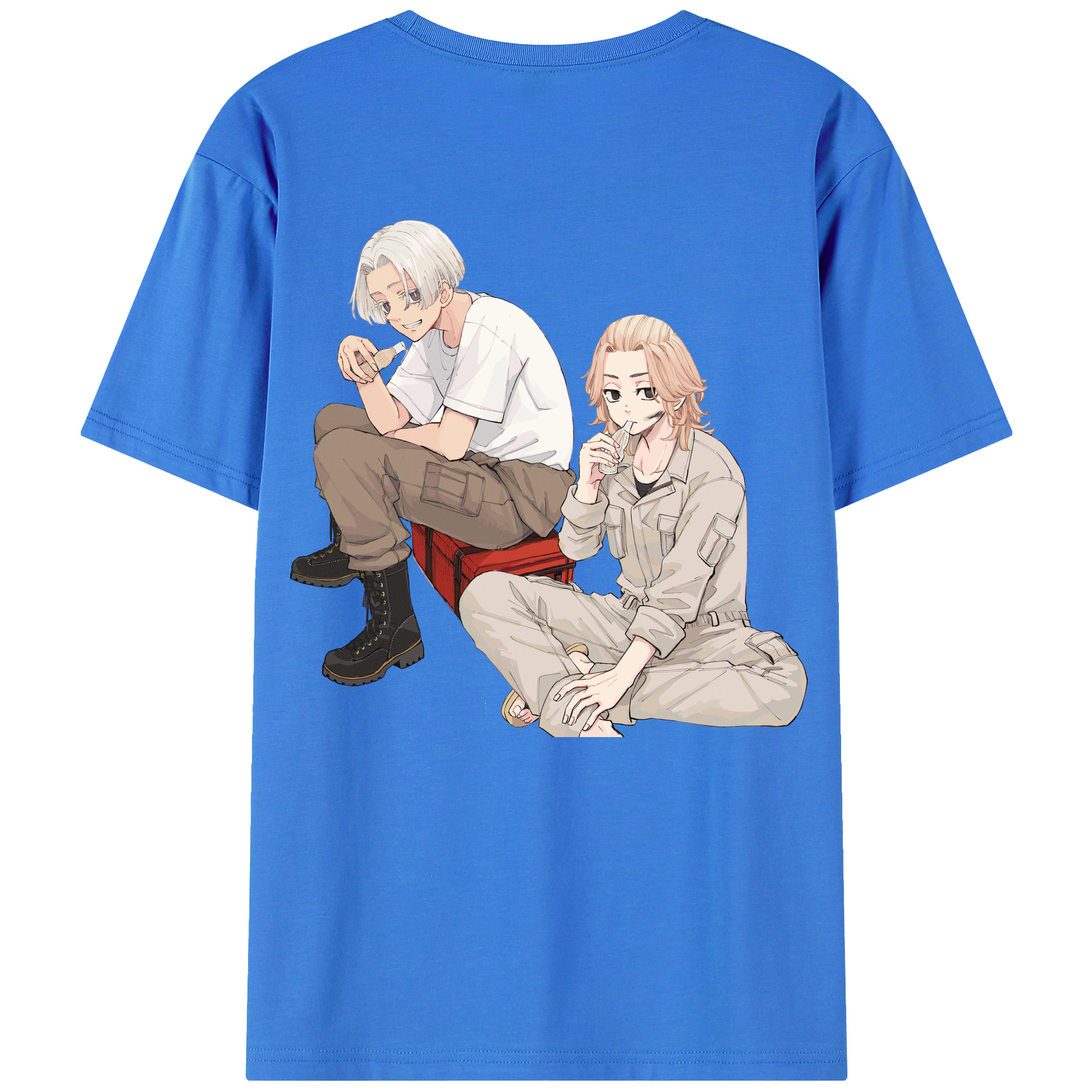 （画像用） 東京リベンジャーズ Tokyo Revengers 綿100％ メンズ半袖Tシャツ（バックプリント） 通気性