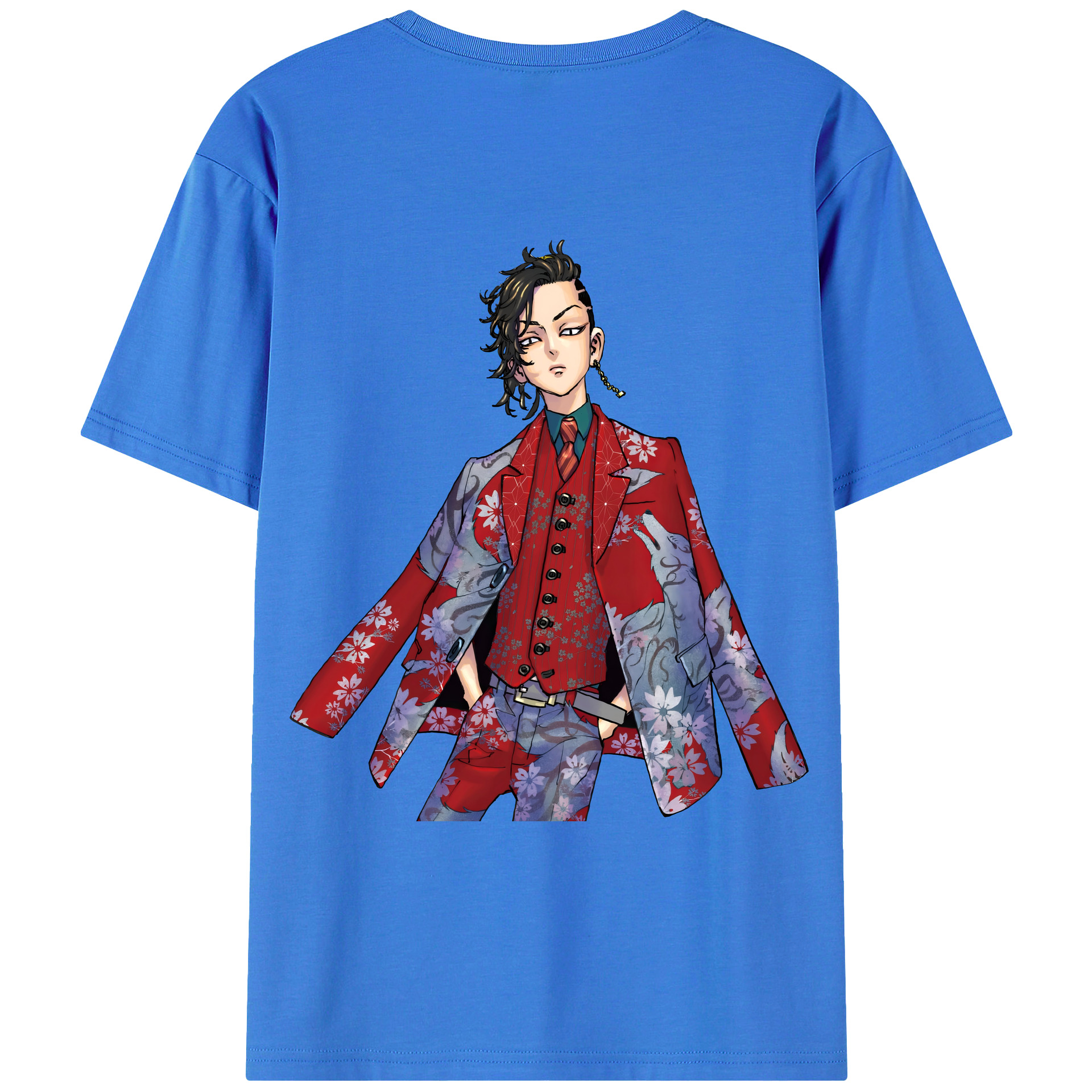 （画像用） 東京リベンジャーズ Tokyo Revengers 綿100％ メンズ半袖Tシャツ（バックプリント） 通気性