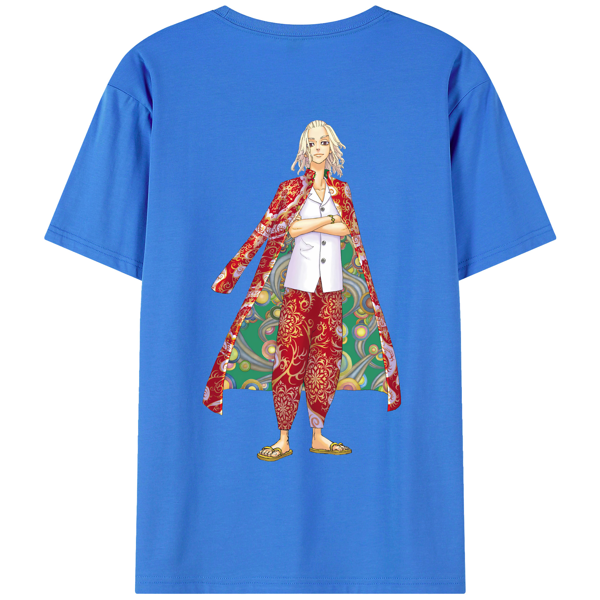 （画像用） 東京リベンジャーズ Tokyo Revengers 綿100％ メンズ半袖Tシャツ（バックプリント） 通気性
