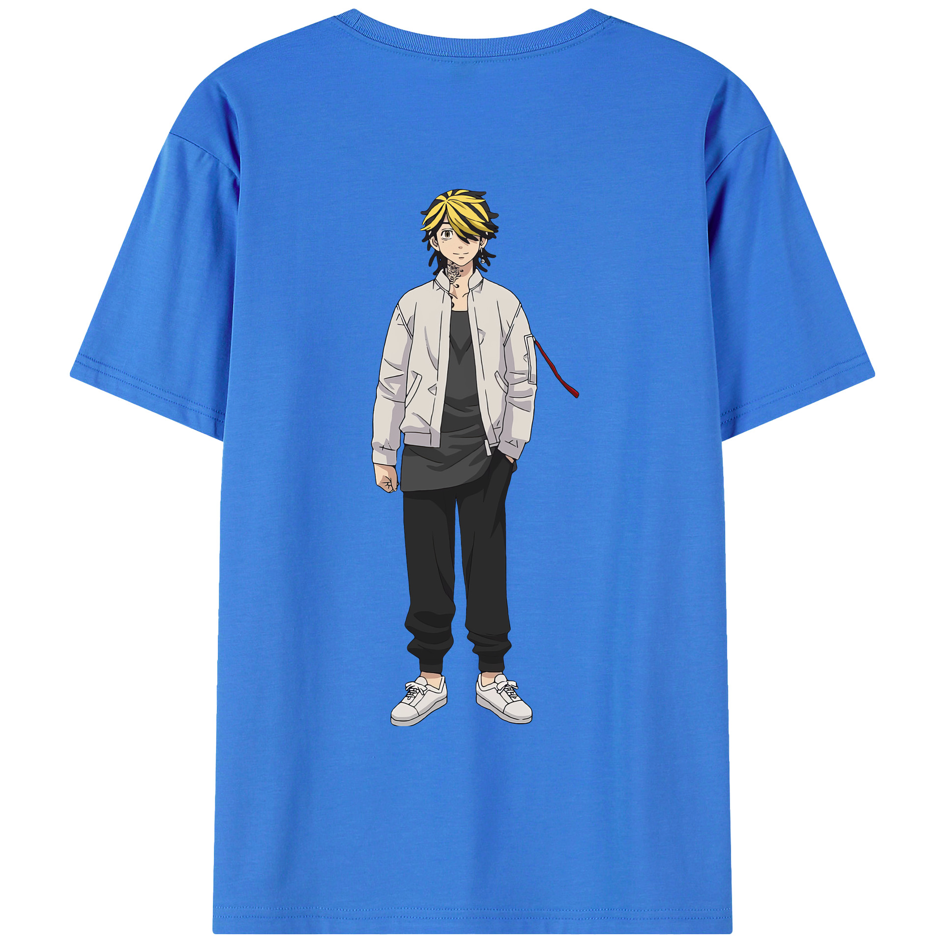 （画像用） 東京リベンジャーズ Tokyo Revengers 綿100％ メンズ半袖Tシャツ（バックプリント） 通気性