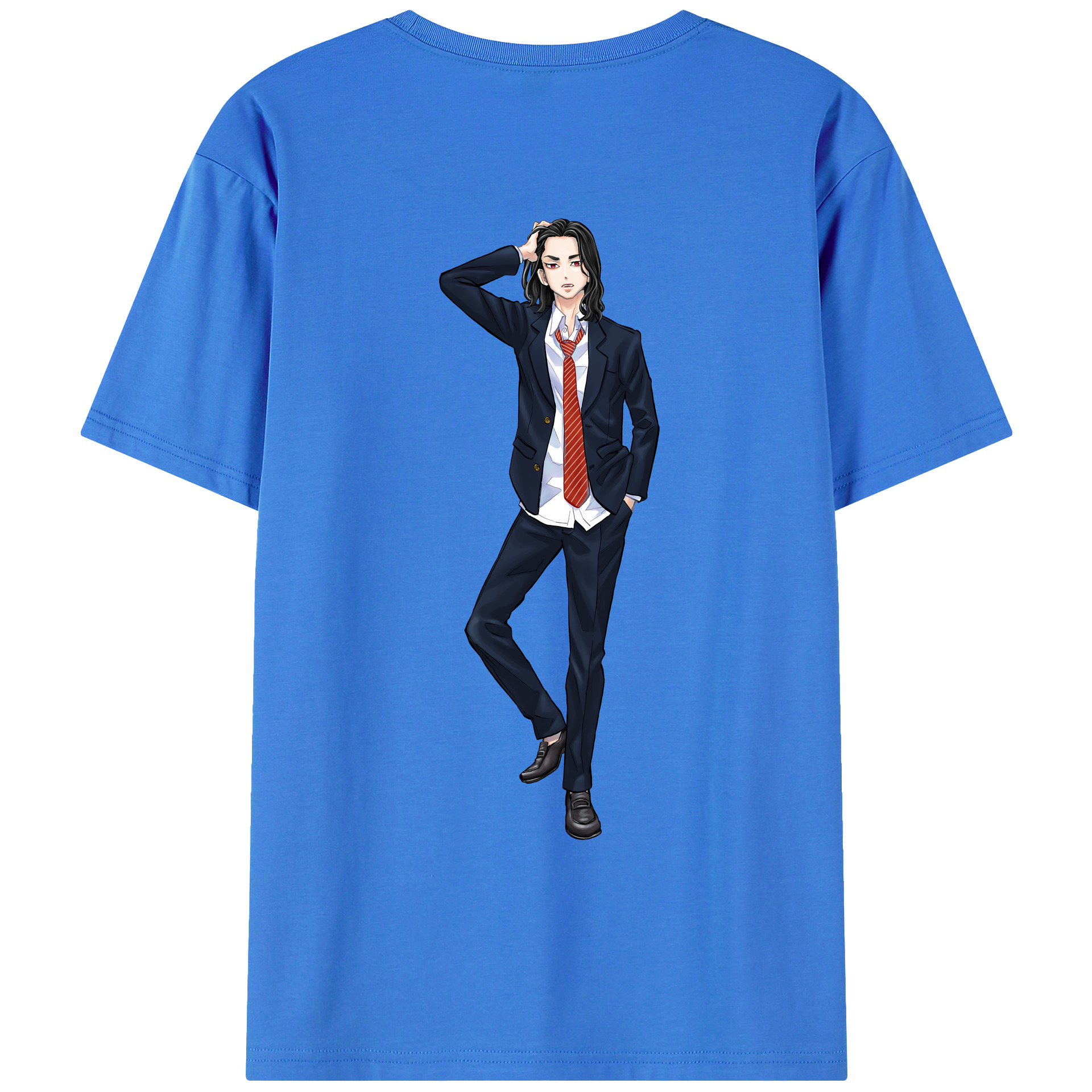 （画像用） 東京リベンジャーズ Tokyo Revengers 綿100％ メンズ半袖Tシャツ（バックプリント） 通気性