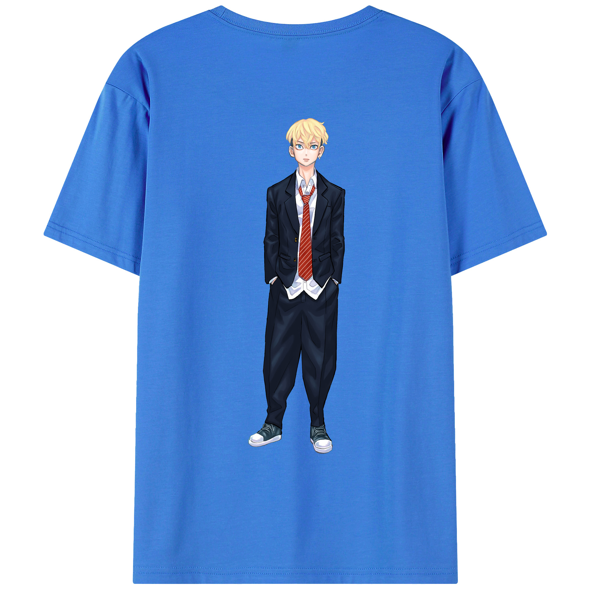 （画像用） 東京リベンジャーズ Tokyo Revengers 綿100％ メンズ半袖Tシャツ（バックプリント） 通気性