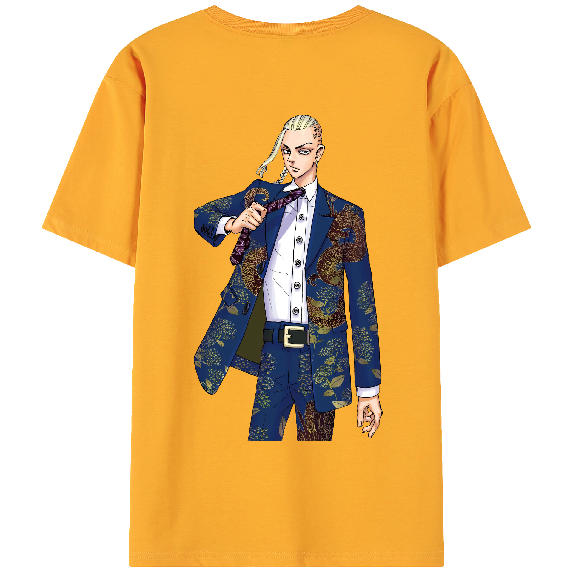 （画像用） 東京リベンジャーズ Tokyo Revengers 綿100％ メンズ半袖Tシャツ（バックプリント） 通気性