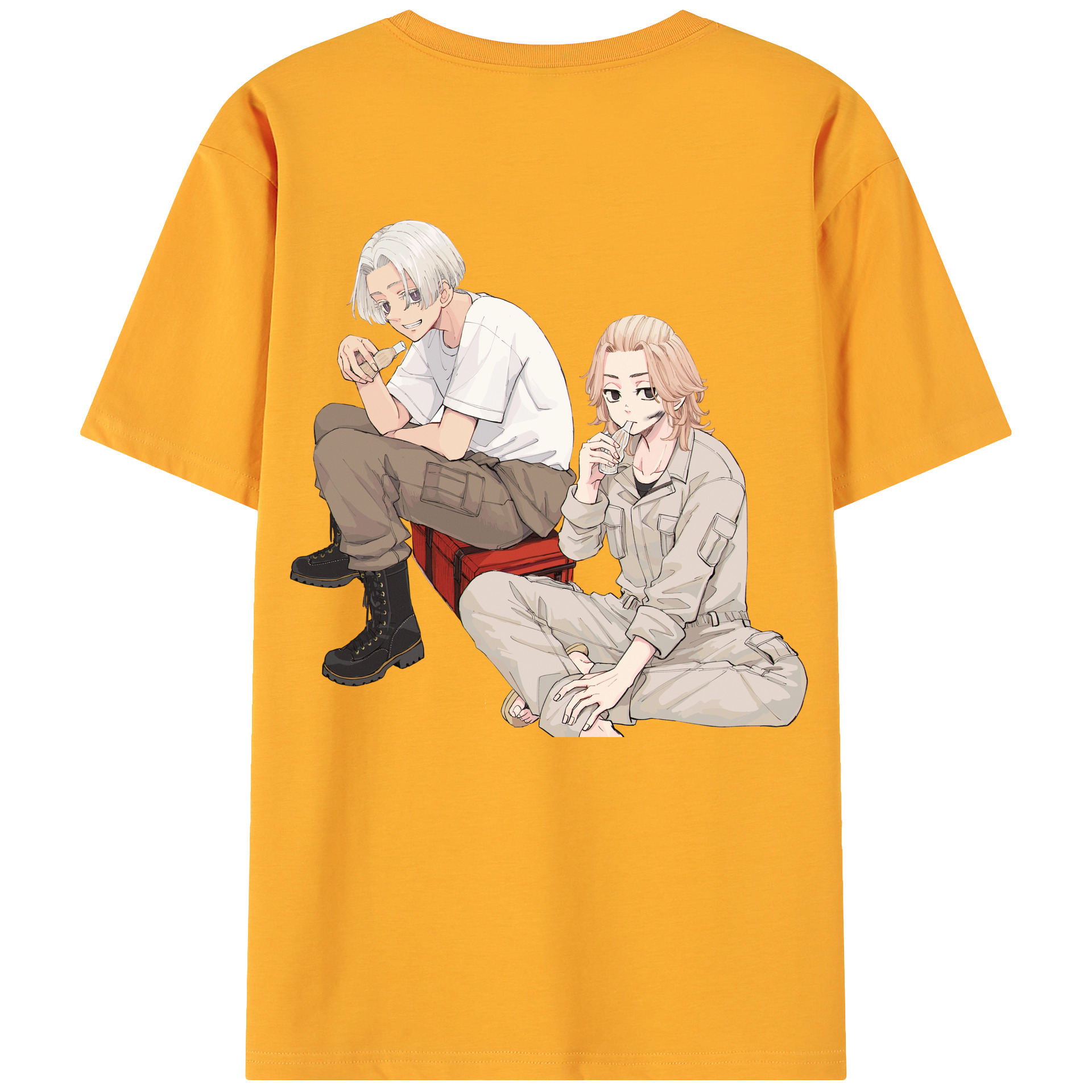 （画像用） 東京リベンジャーズ Tokyo Revengers 綿100％ メンズ半袖Tシャツ（バックプリント） 通気性