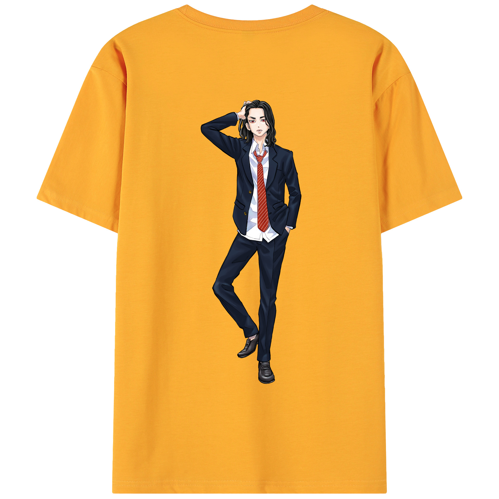 （画像用） 東京リベンジャーズ Tokyo Revengers 綿100％ メンズ半袖Tシャツ（バックプリント） 通気性