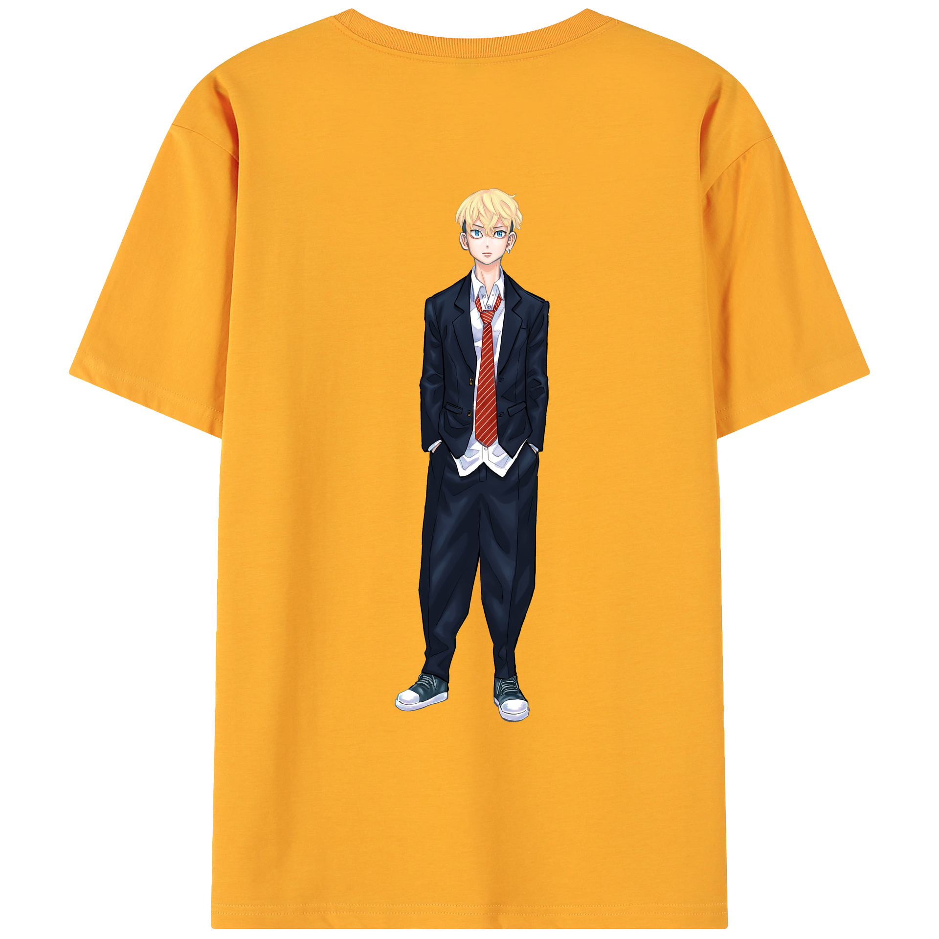 （画像用） 東京リベンジャーズ Tokyo Revengers 綿100％ メンズ半袖Tシャツ（バックプリント） 通気性
