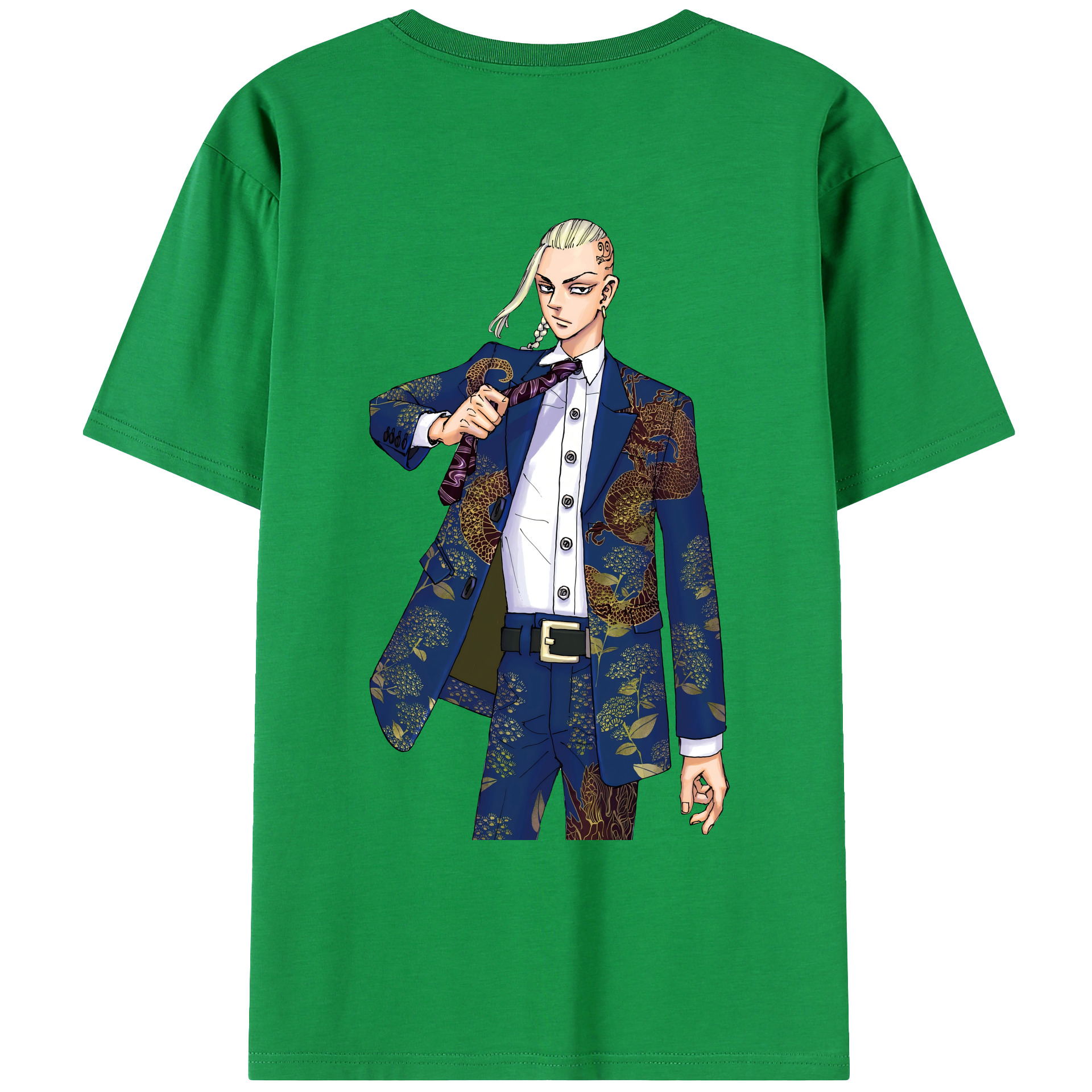 （画像用） 東京リベンジャーズ Tokyo Revengers 綿100％ メンズ半袖Tシャツ（バックプリント） 通気性