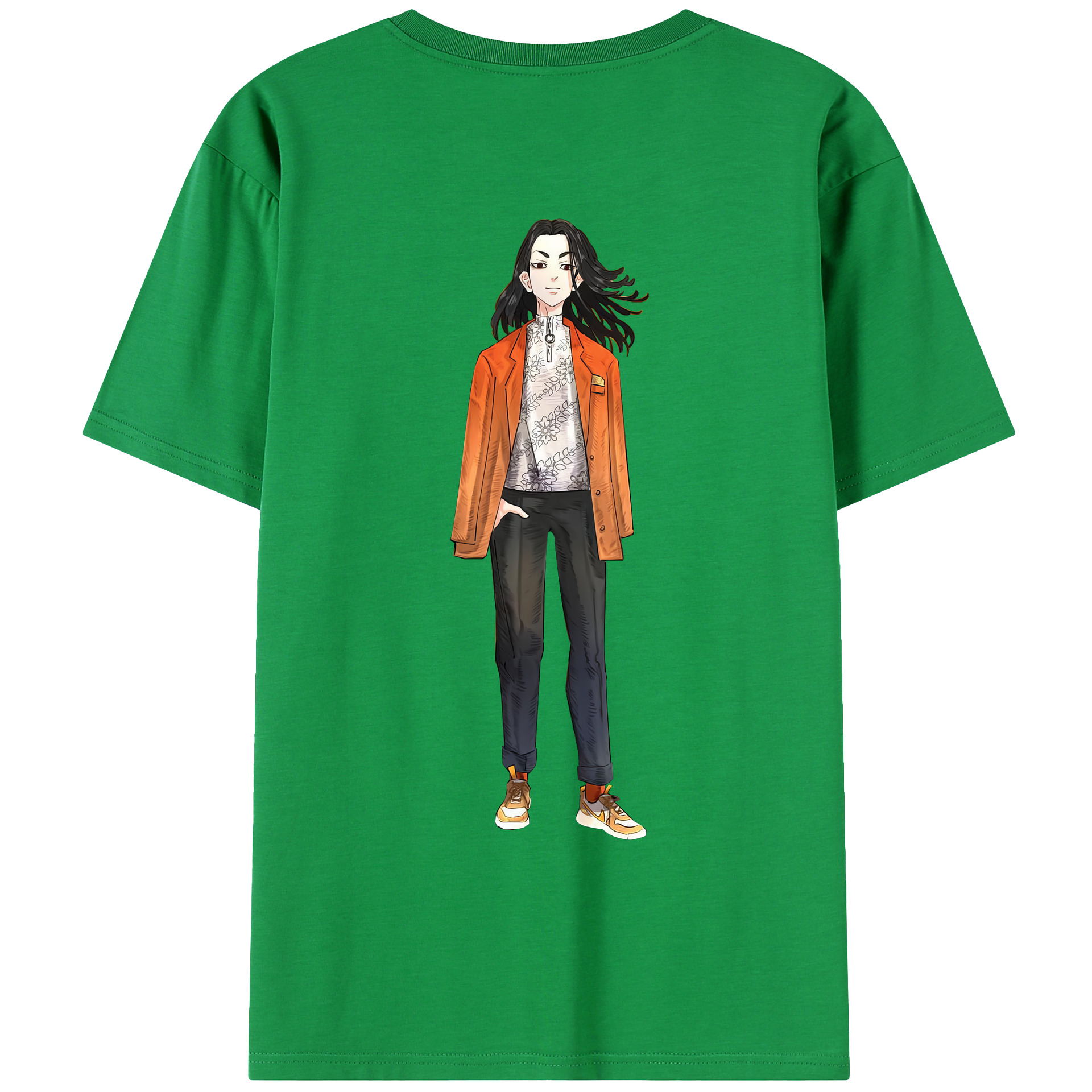 （画像用） 東京リベンジャーズ Tokyo Revengers 綿100％ メンズ半袖Tシャツ（バックプリント） 通気性