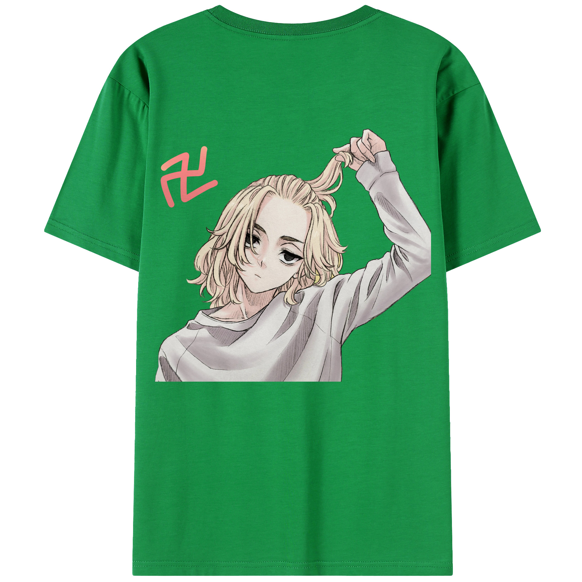 （画像用） 東京リベンジャーズ Tokyo Revengers 綿100％ メンズ半袖Tシャツ（バックプリント） 通気性