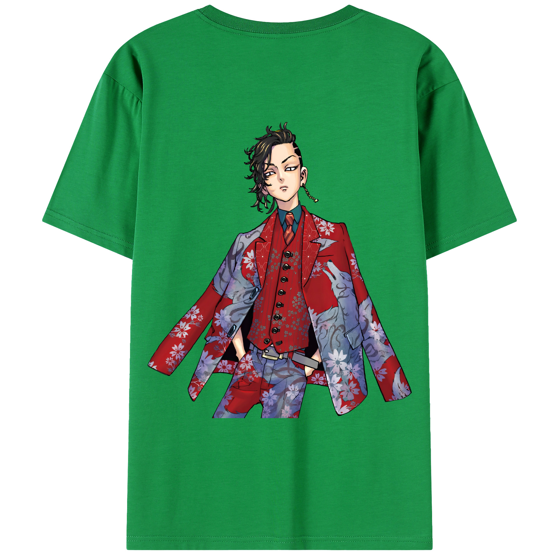 （画像用） 東京リベンジャーズ Tokyo Revengers 綿100％ メンズ半袖Tシャツ（バックプリント） 通気性