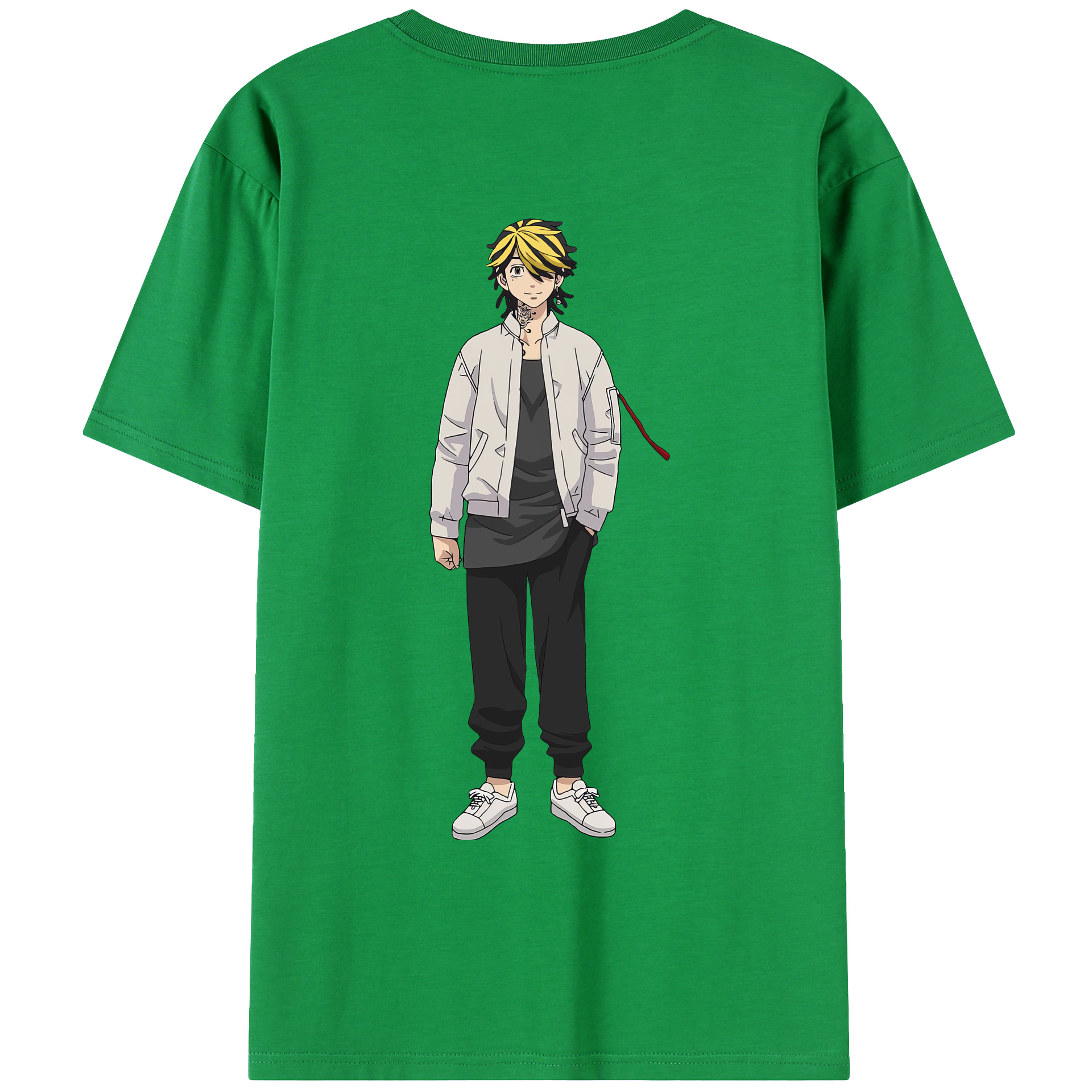 （画像用） 東京リベンジャーズ Tokyo Revengers 綿100％ メンズ半袖Tシャツ（バックプリント） 通気性