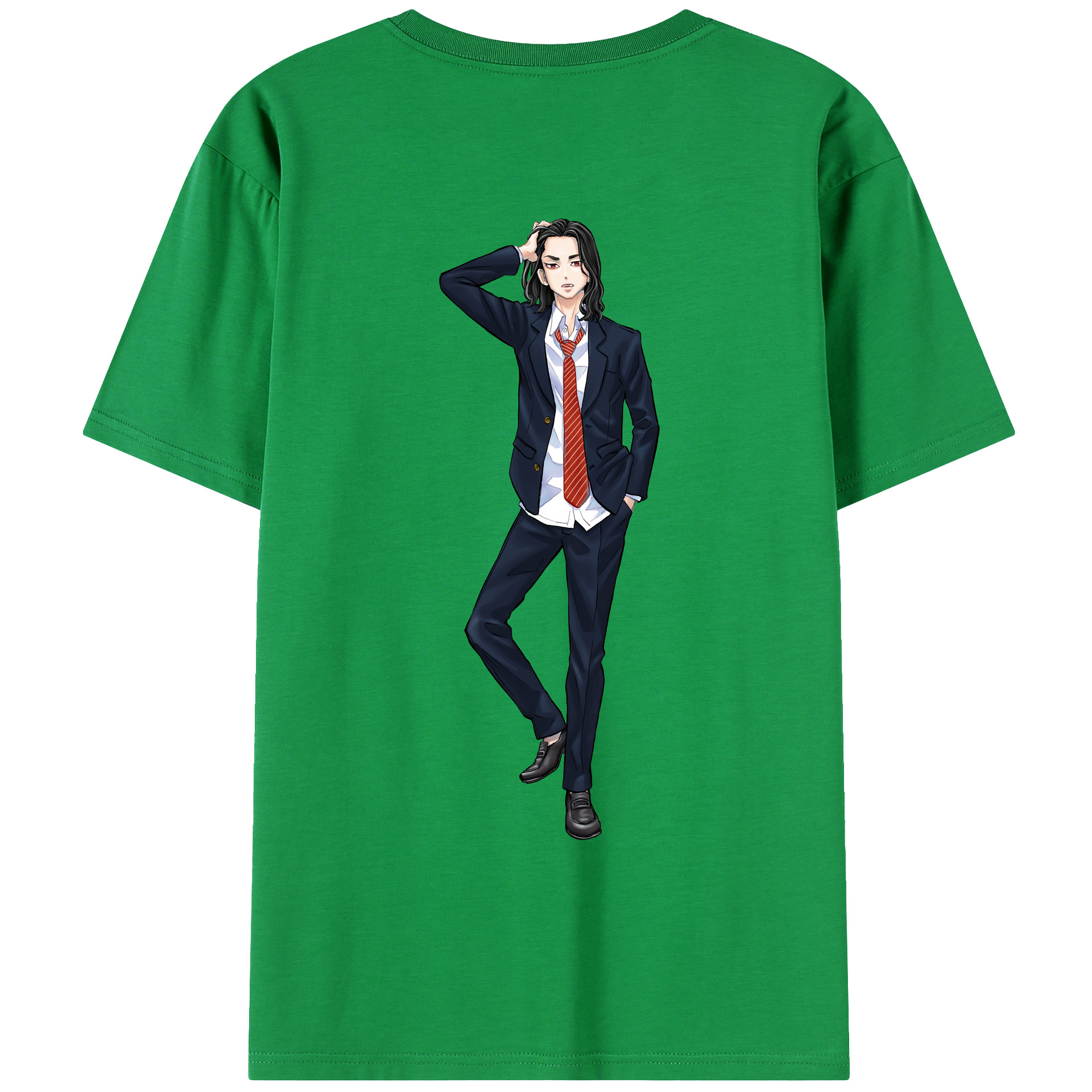 （画像用） 東京リベンジャーズ Tokyo Revengers 綿100％ メンズ半袖Tシャツ（バックプリント） 通気性
