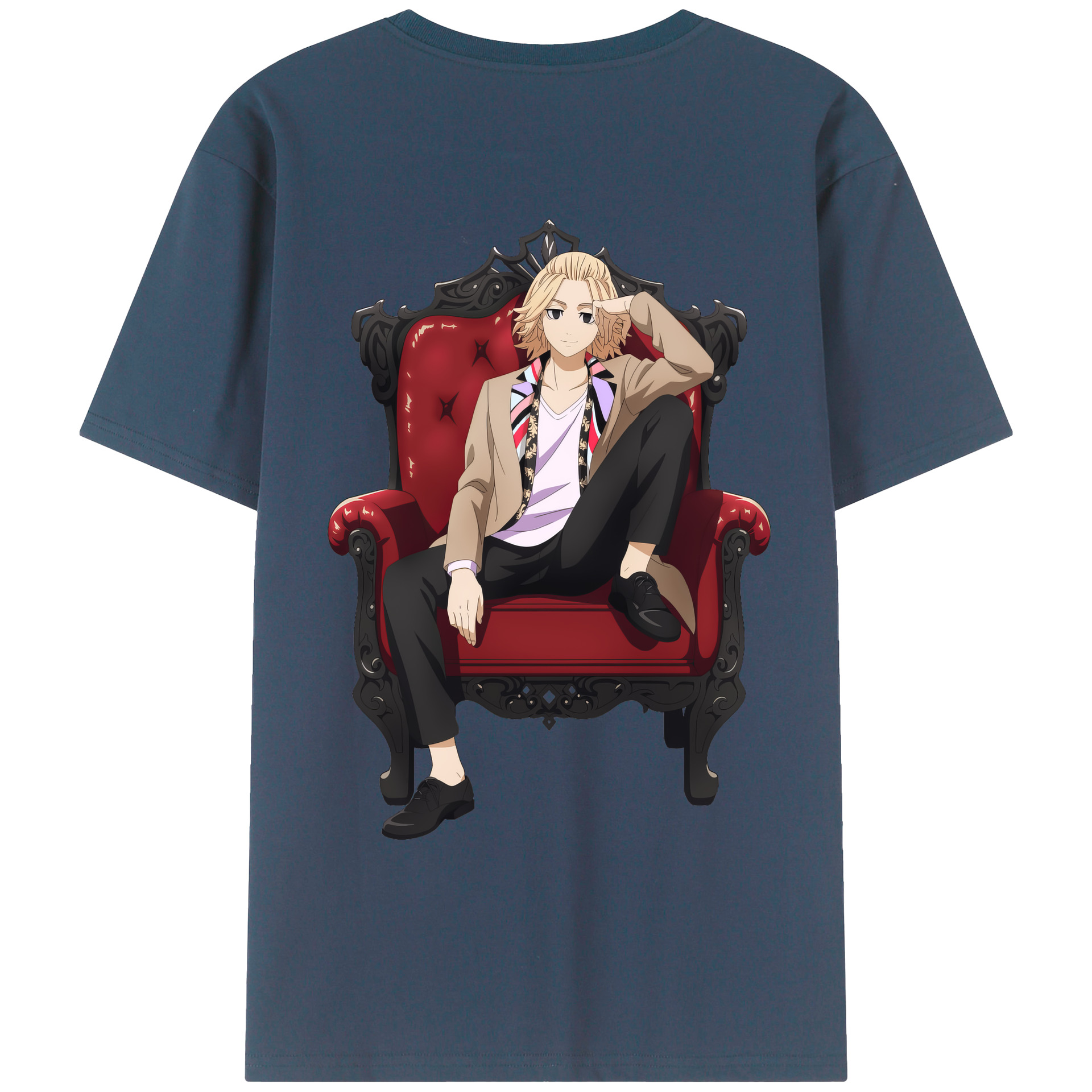 （画像用） 東京リベンジャーズ Tokyo Revengers 綿100％ メンズ半袖Tシャツ（バックプリント） 通気性
