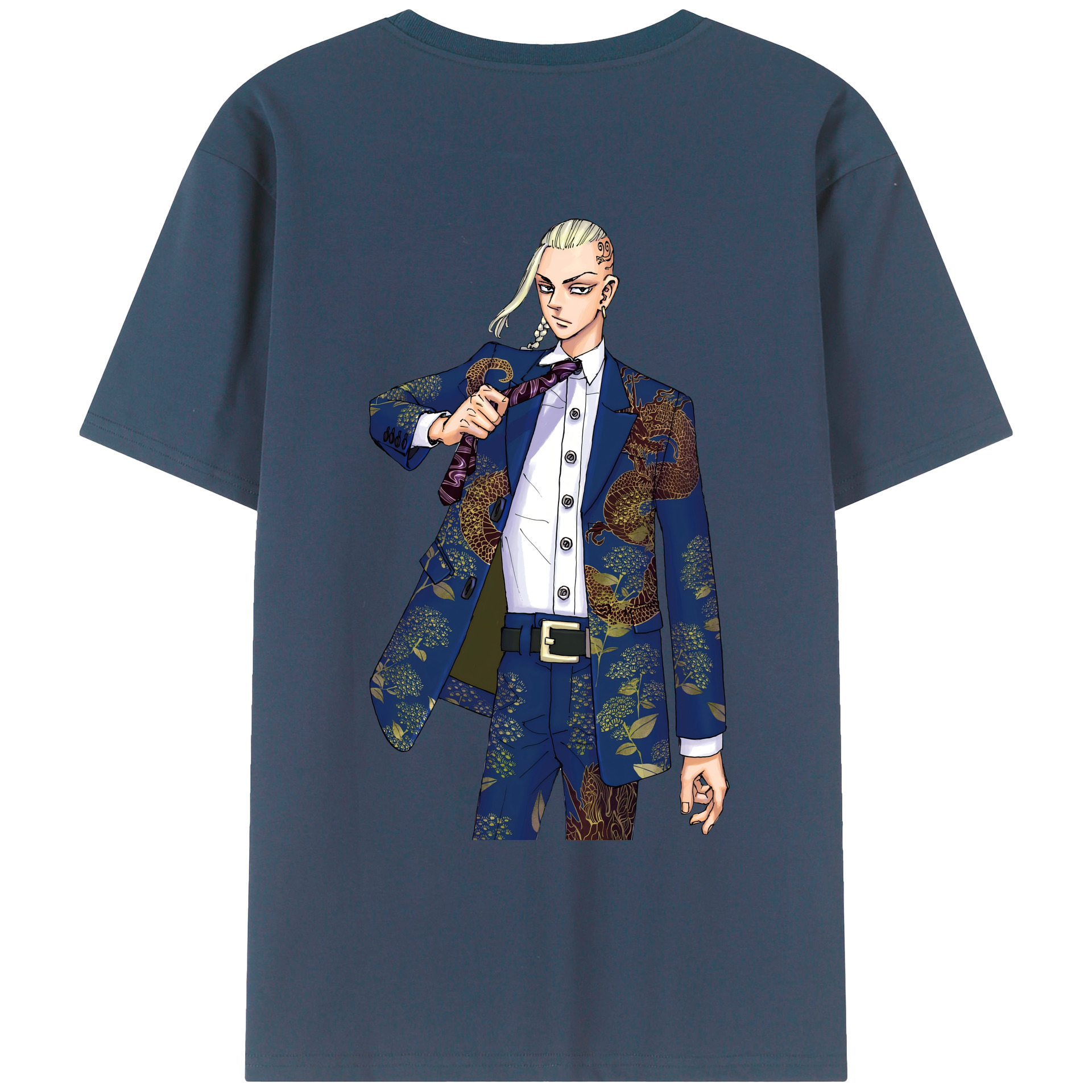 （画像用） 東京リベンジャーズ Tokyo Revengers 綿100％ メンズ半袖Tシャツ（バックプリント） 通気性