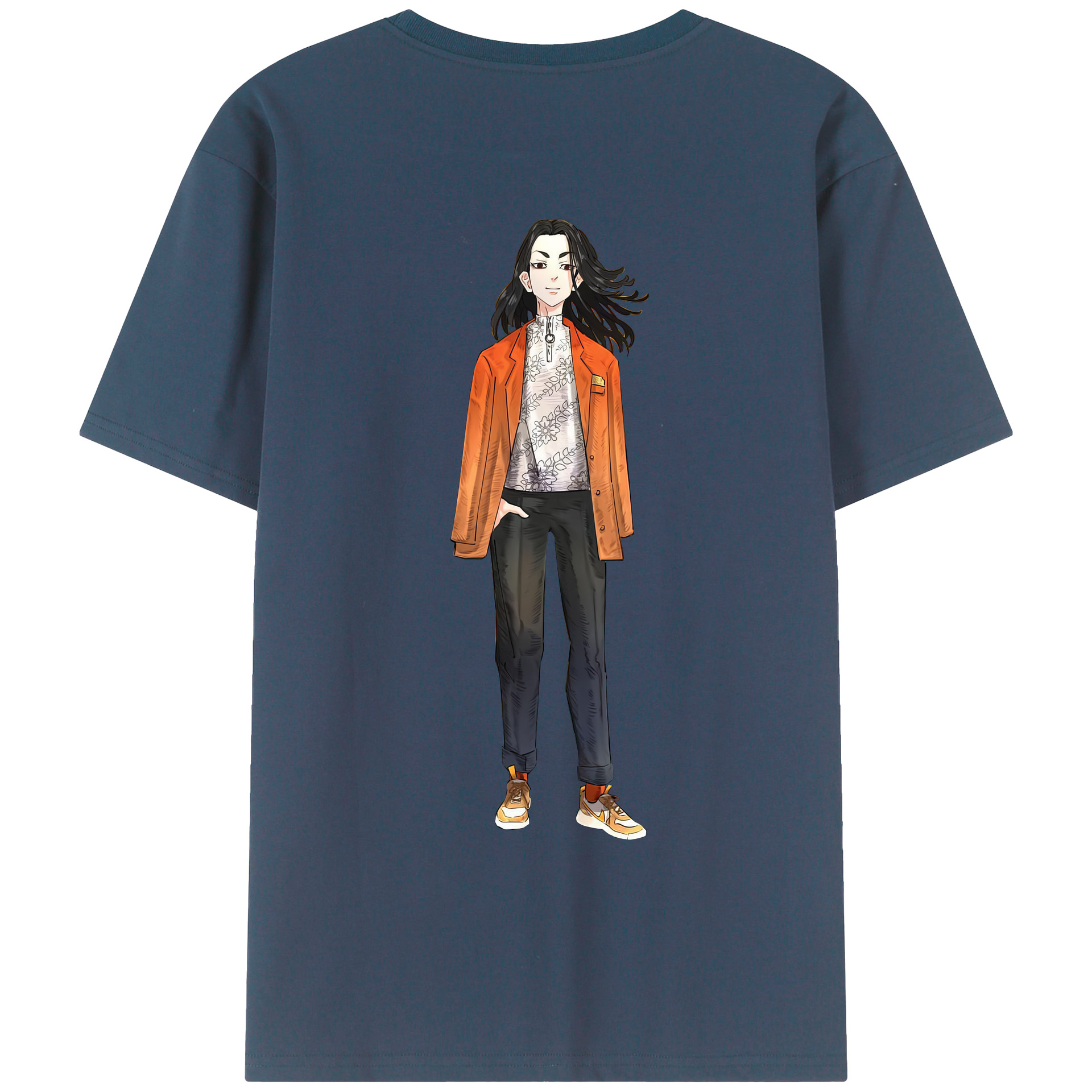 （画像用） 東京リベンジャーズ Tokyo Revengers 綿100％ メンズ半袖Tシャツ（バックプリント） 通気性