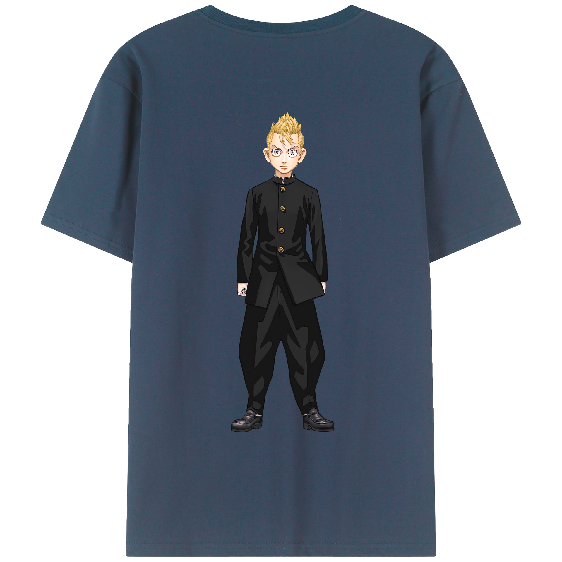 （画像用） 東京リベンジャーズ Tokyo Revengers 綿100％ メンズ半袖Tシャツ（バックプリント） 通気性