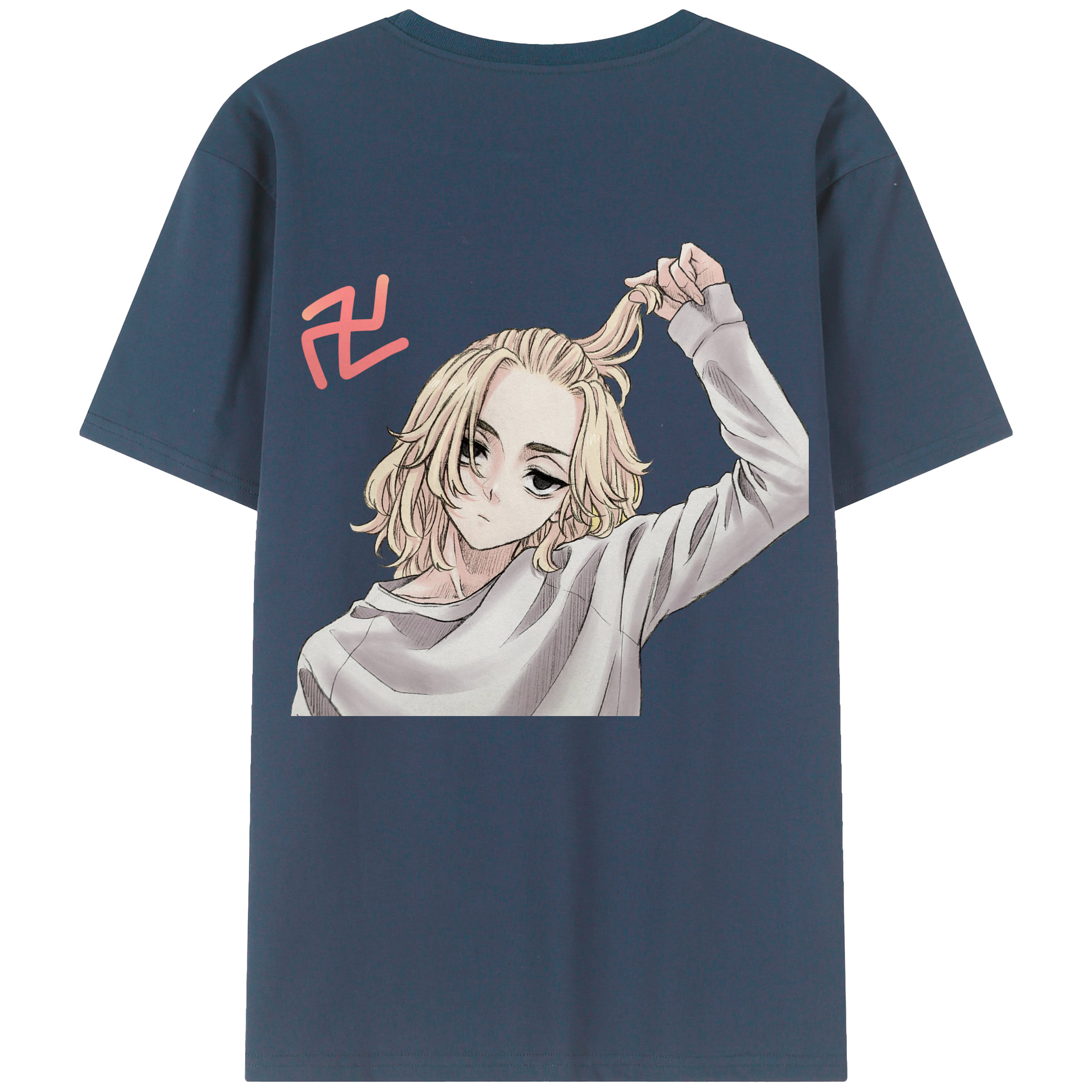 （画像用） 東京リベンジャーズ Tokyo Revengers 綿100％ メンズ半袖Tシャツ（バックプリント） 通気性