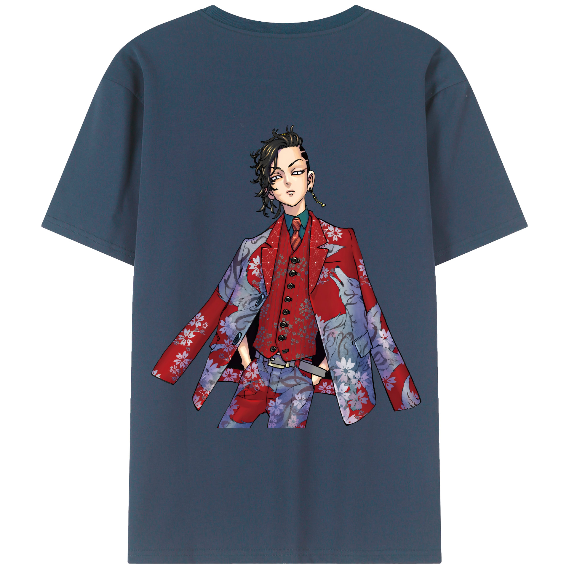 （画像用） 東京リベンジャーズ Tokyo Revengers 綿100％ メンズ半袖Tシャツ（バックプリント） 通気性