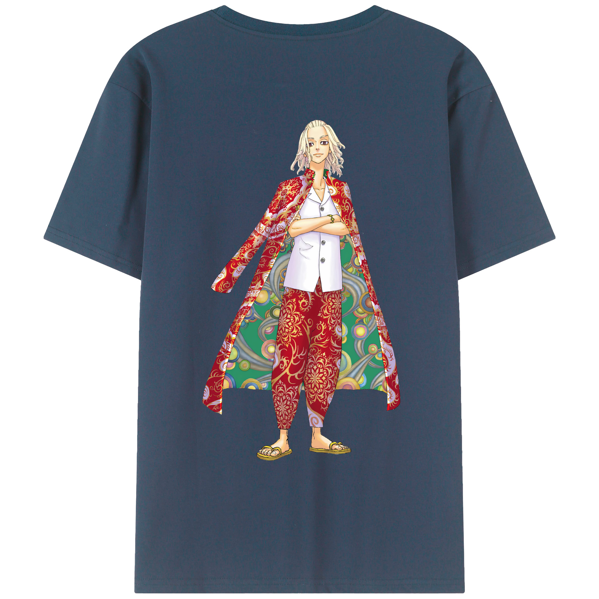 （画像用） 東京リベンジャーズ Tokyo Revengers 綿100％ メンズ半袖Tシャツ（バックプリント） 通気性