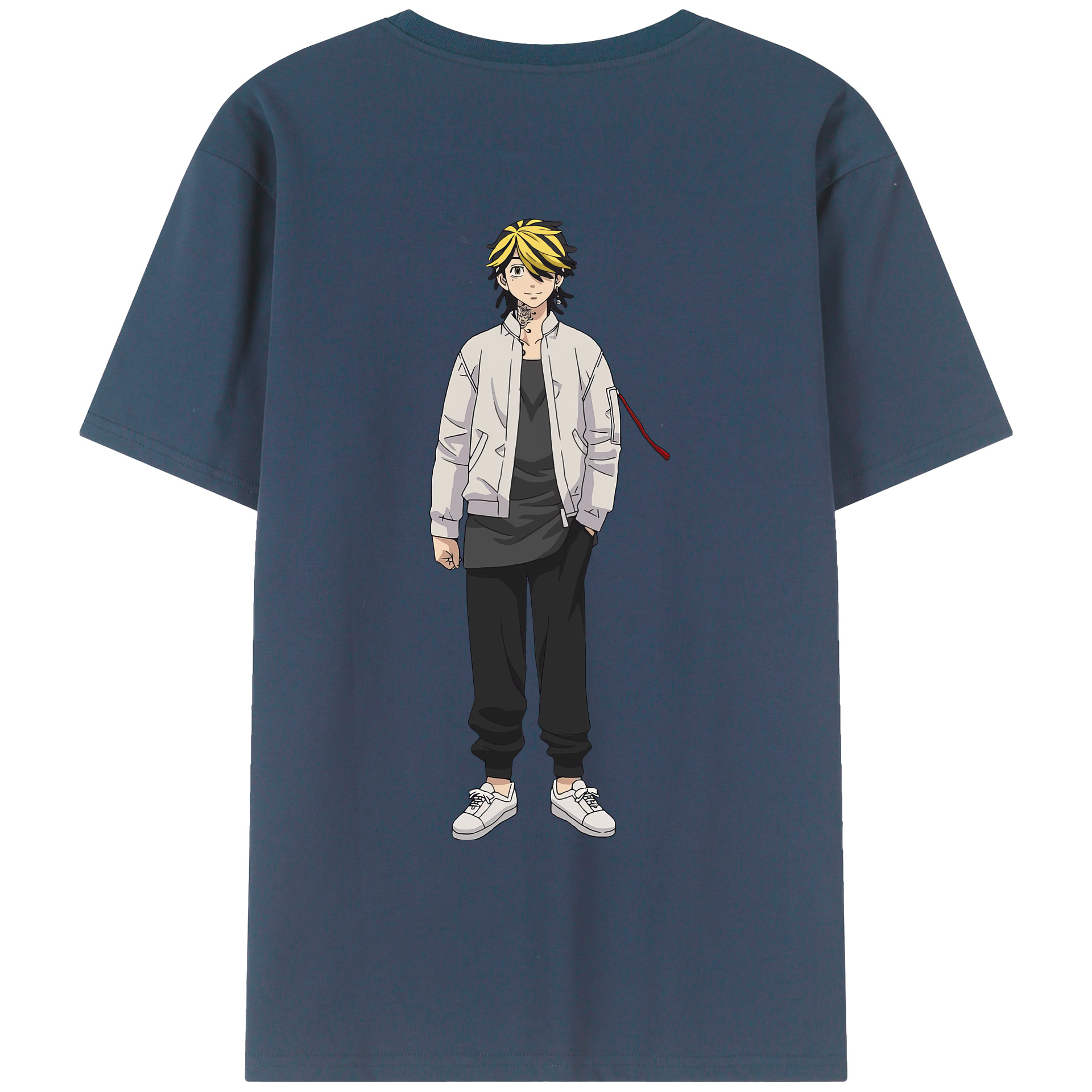 （画像用） 東京リベンジャーズ Tokyo Revengers 綿100％ メンズ半袖Tシャツ（バックプリント） 通気性