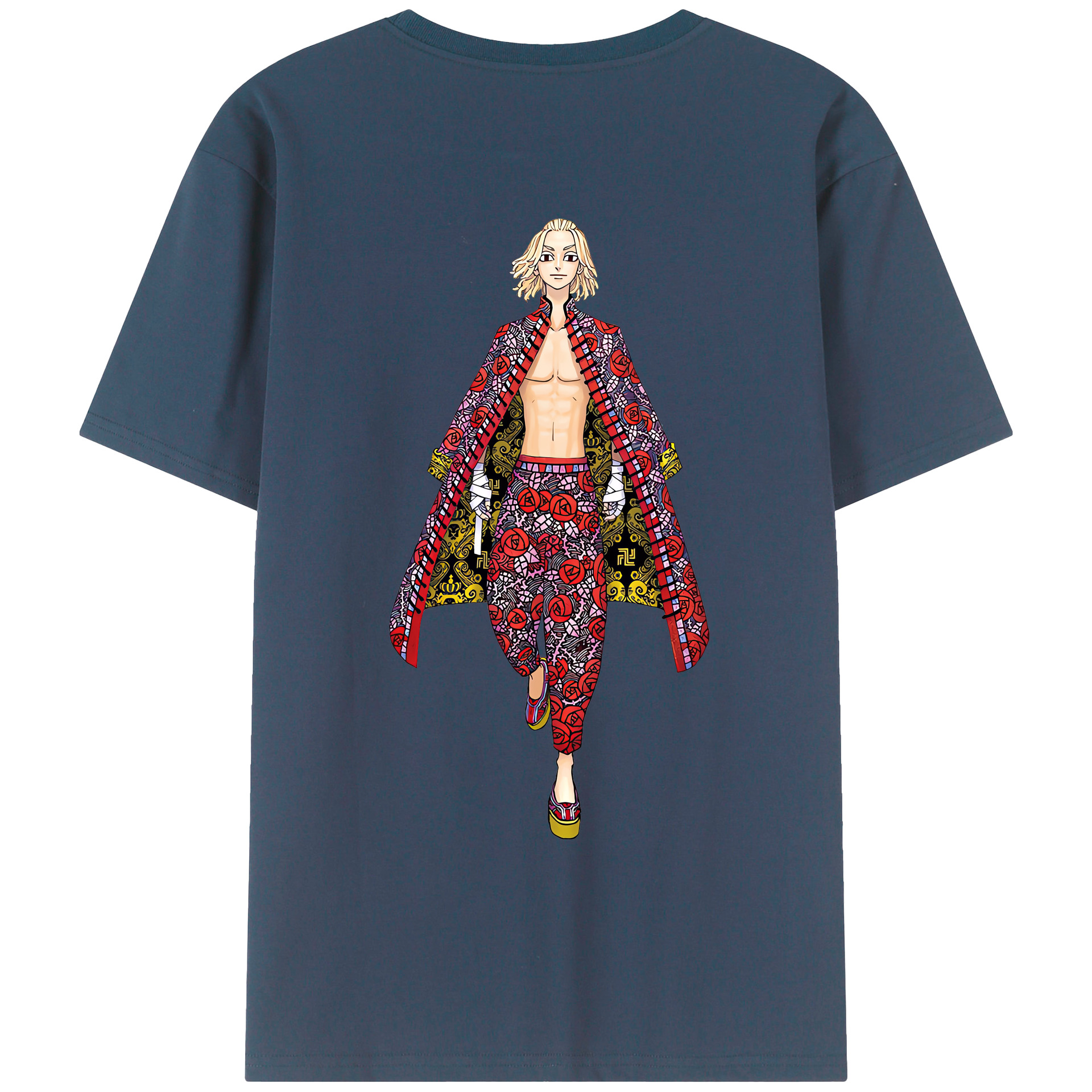 （画像用） 東京リベンジャーズ Tokyo Revengers 綿100％ メンズ半袖Tシャツ（バックプリント） 通気性