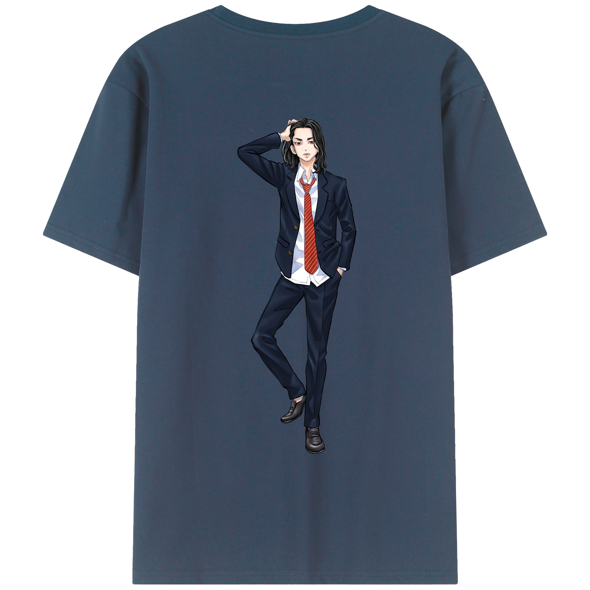 （画像用） 東京リベンジャーズ Tokyo Revengers 綿100％ メンズ半袖Tシャツ（バックプリント） 通気性