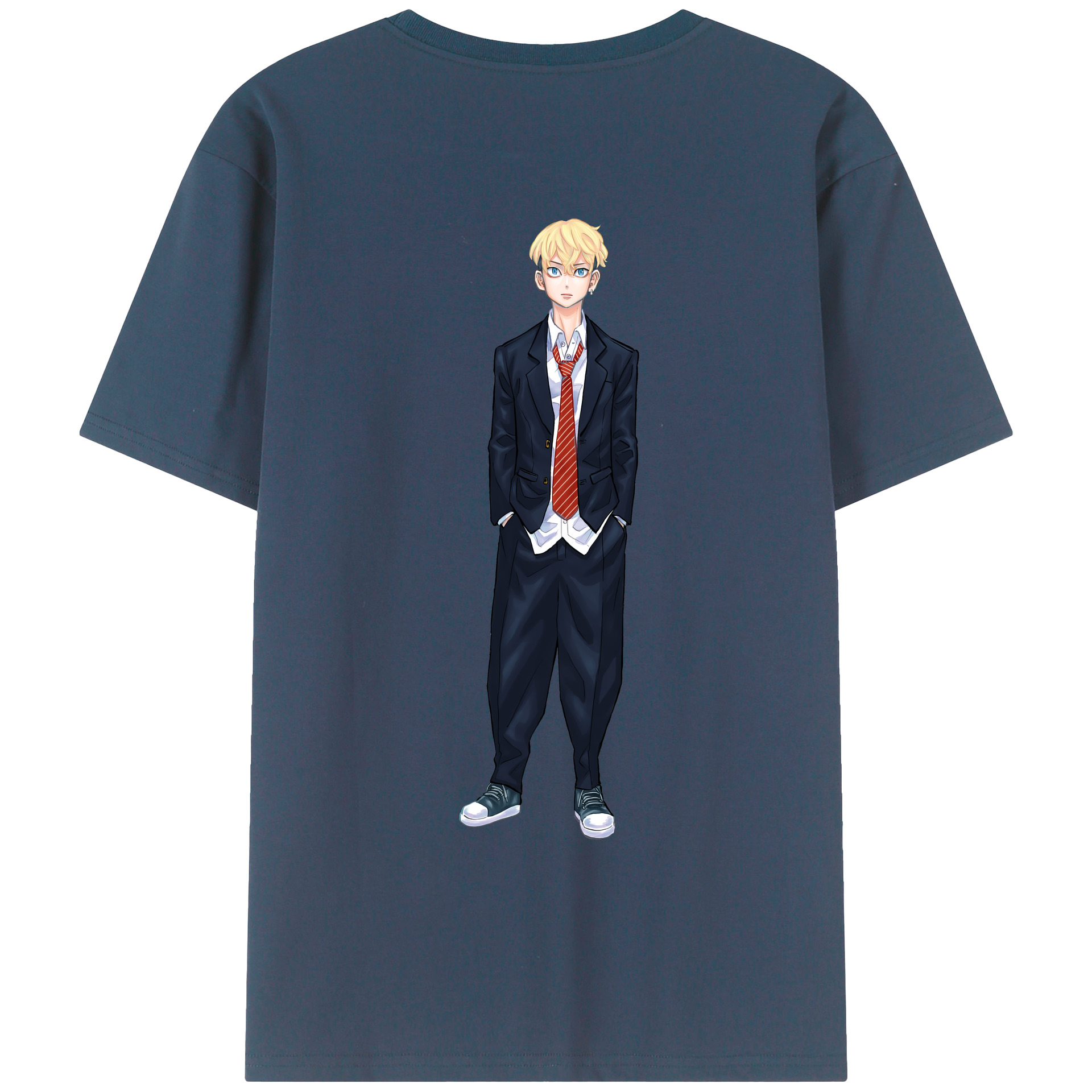 （画像用） 東京リベンジャーズ Tokyo Revengers 綿100％ メンズ半袖Tシャツ（バックプリント） 通気性